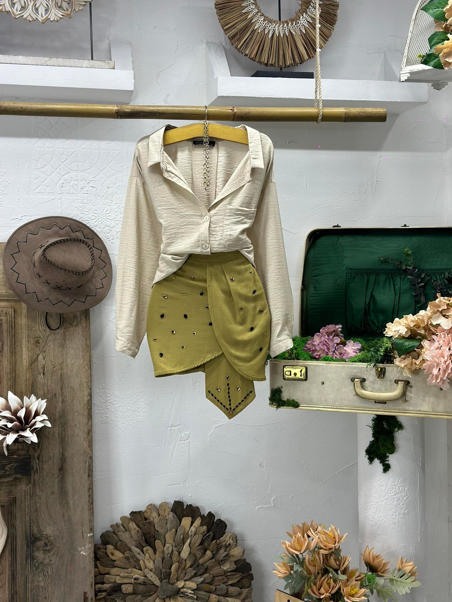 Bodrum Kumaş Tek Cepli Rahat Kalıp Gömlek 