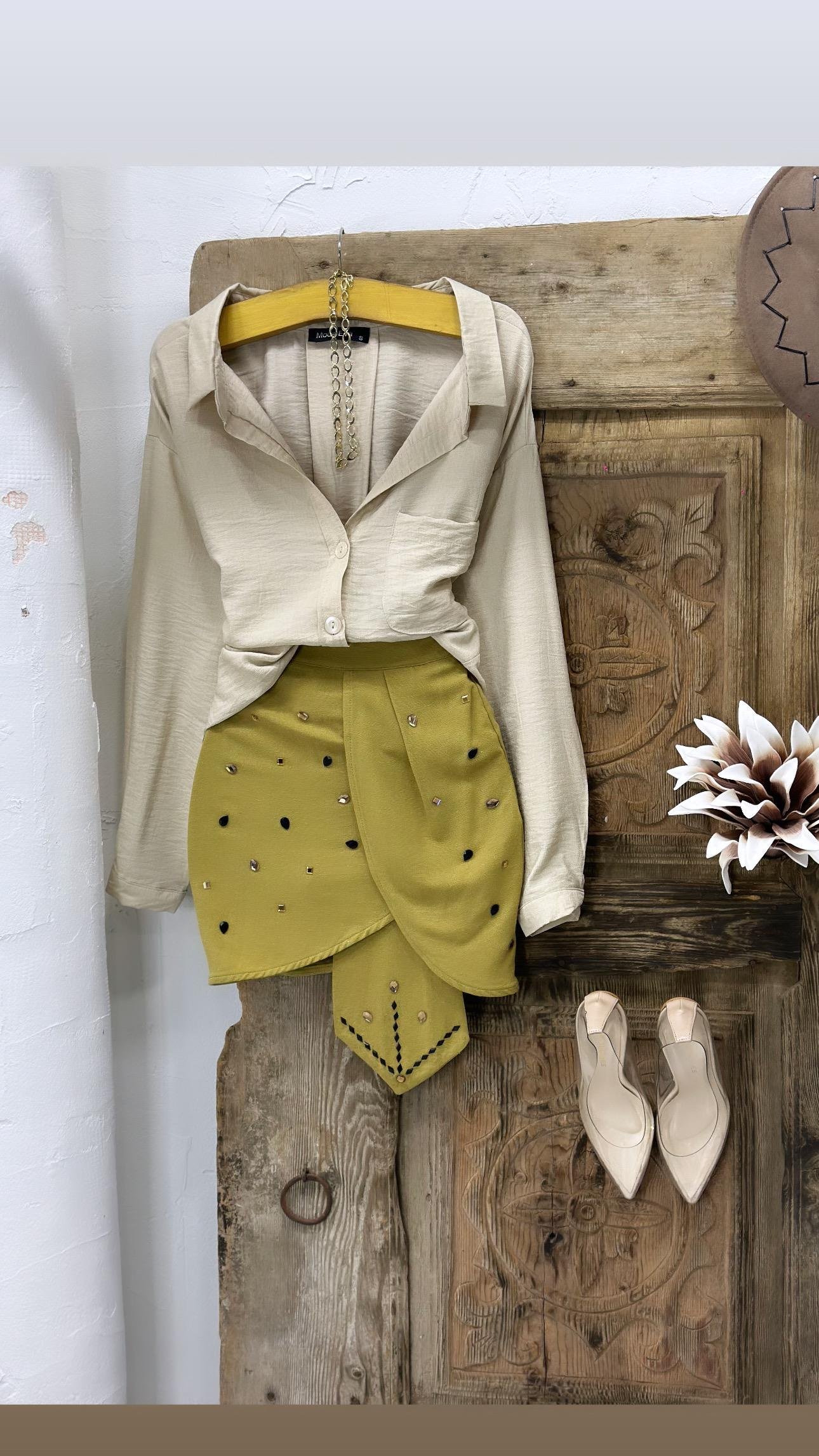 Bodrum Kumaş Tek Cepli Rahat Kalıp Gömlek 