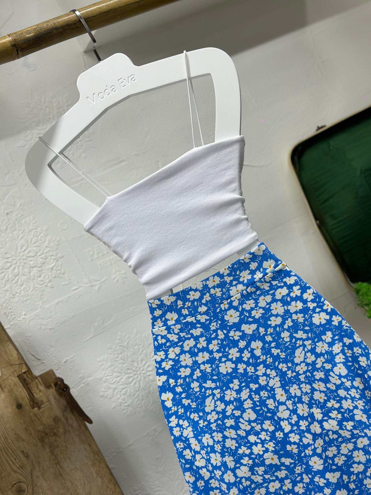 Bürümcük Kumaş Asimetrik Kesim Midi Boy Etek 