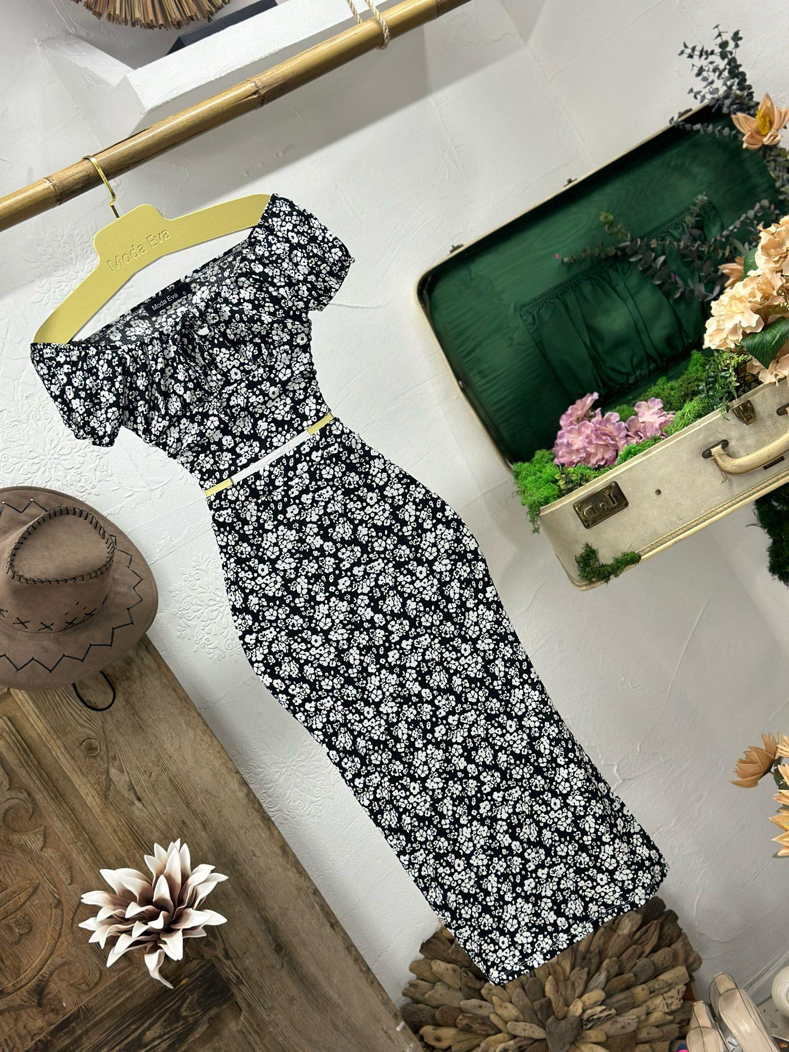 Bürümcük Kumaş Çiçek Desen Etek Crop İkili Takım