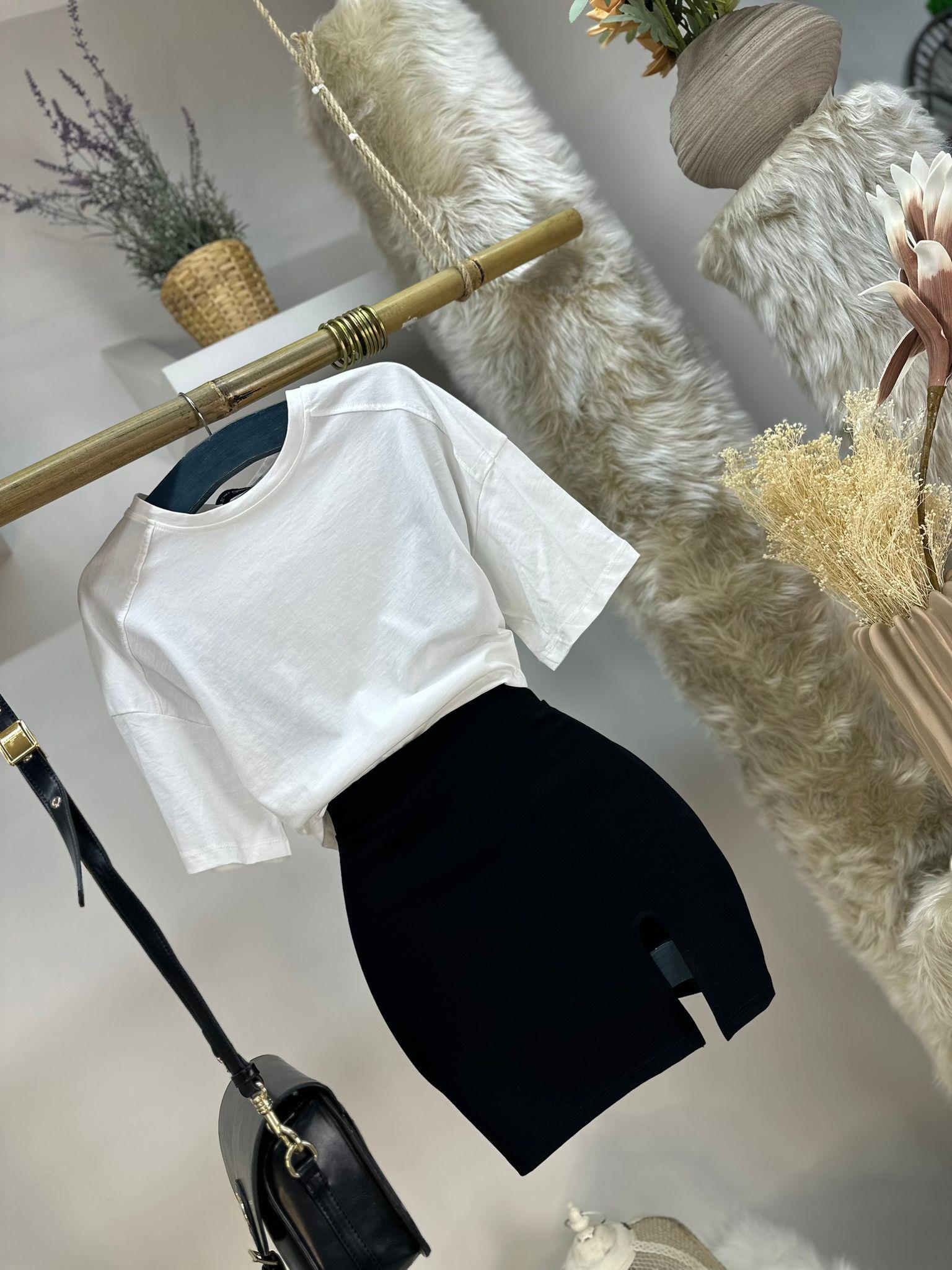 Çelik Dokuma Kumaş Yırtmaç Detay Mini Etek