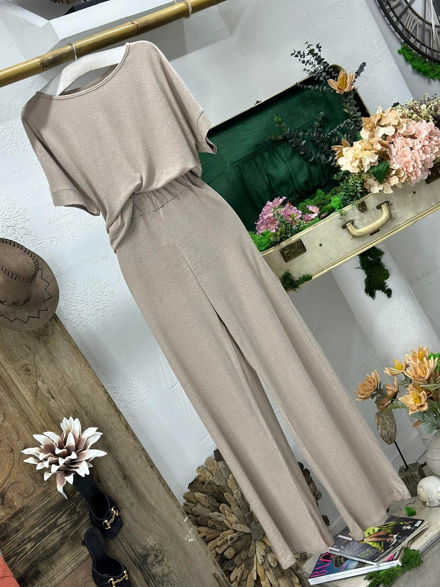 Çilek Kumaş Rahat Kalıp Salaş Pantolon Bluz Takım