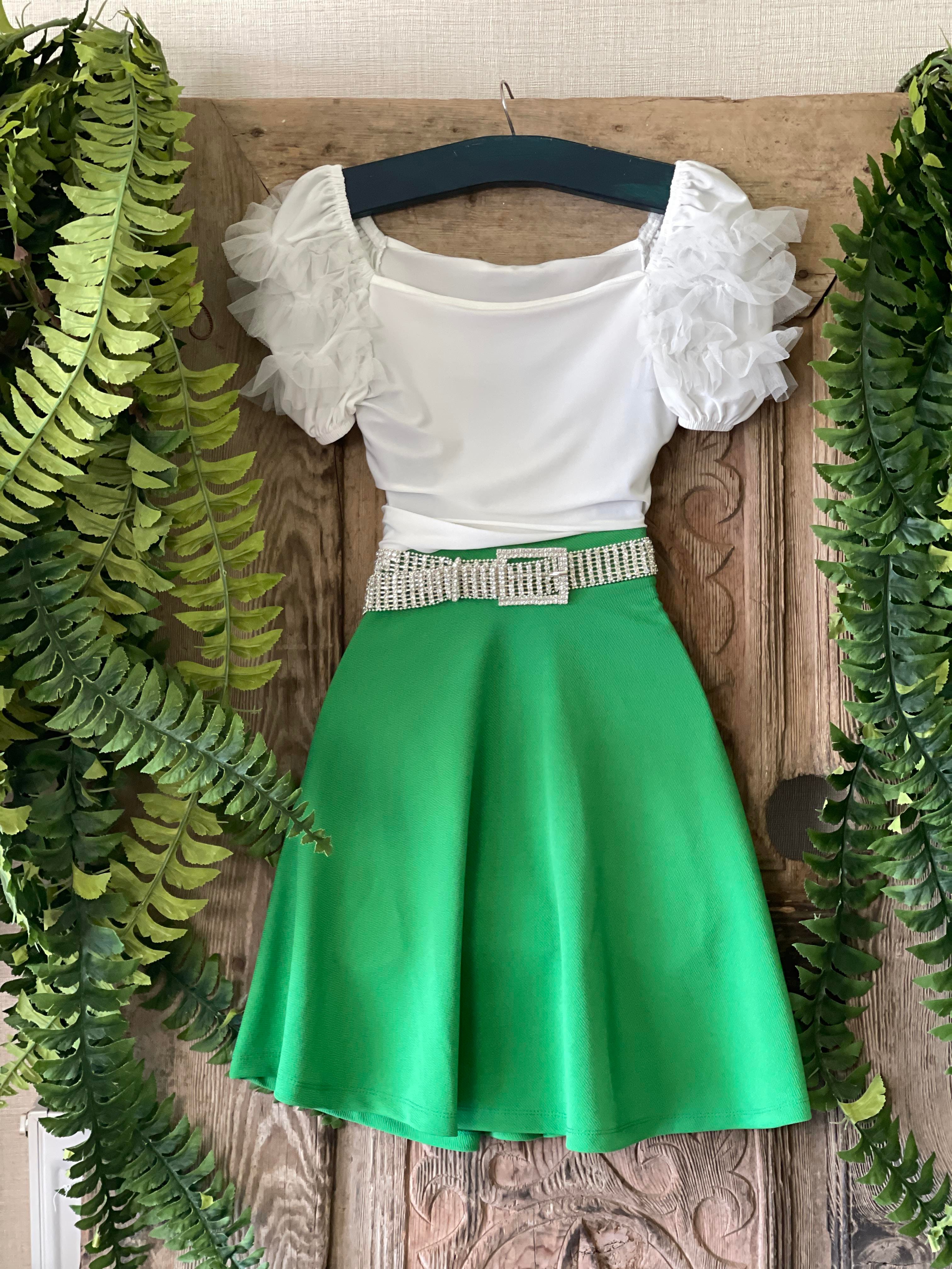 Crep Dokuma Kumaş Kloş Renkli Etek