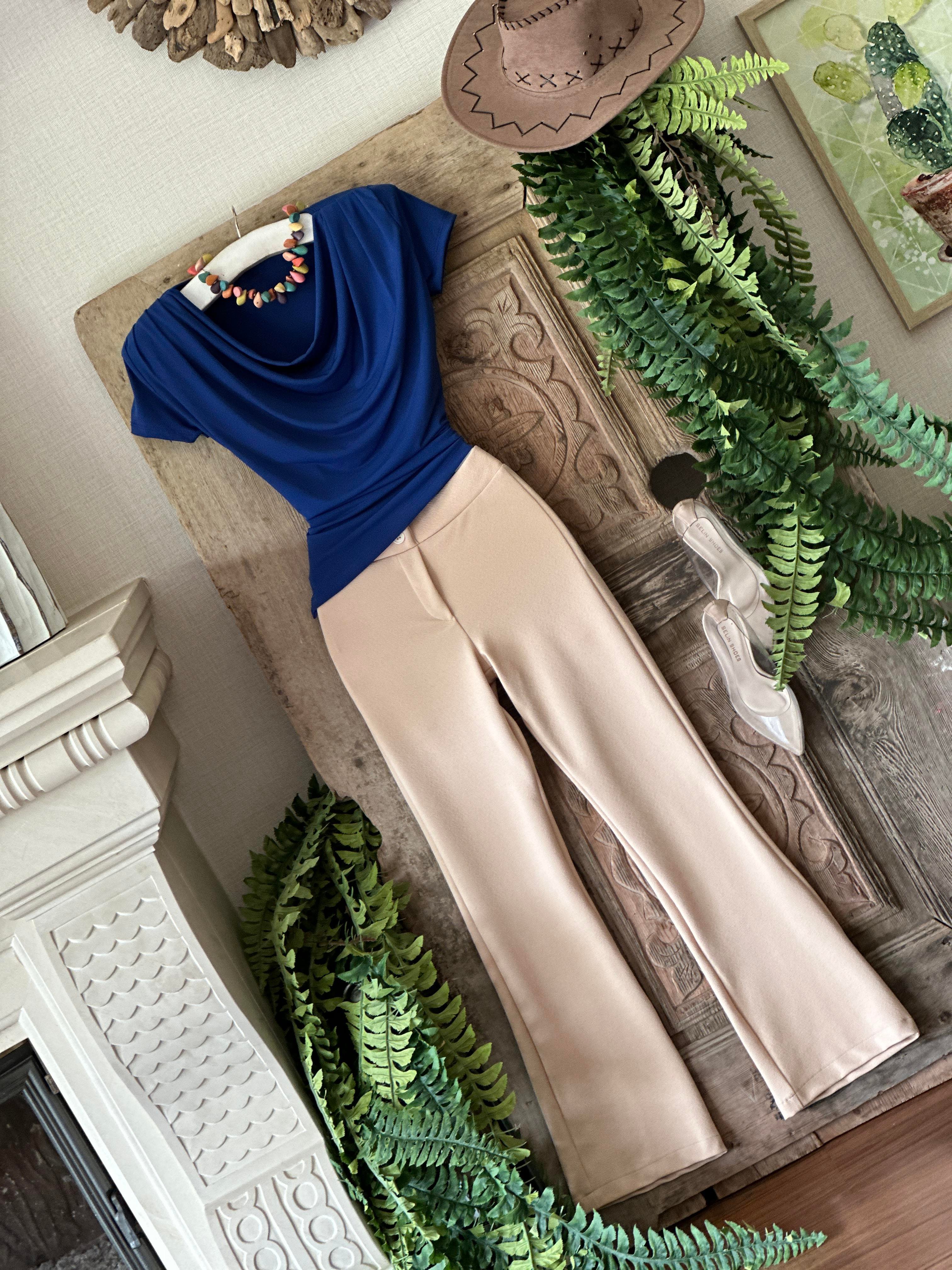 Crep Dokuma Kumaş Yüksel Bel Toparlayıcı Renkli Pantolon