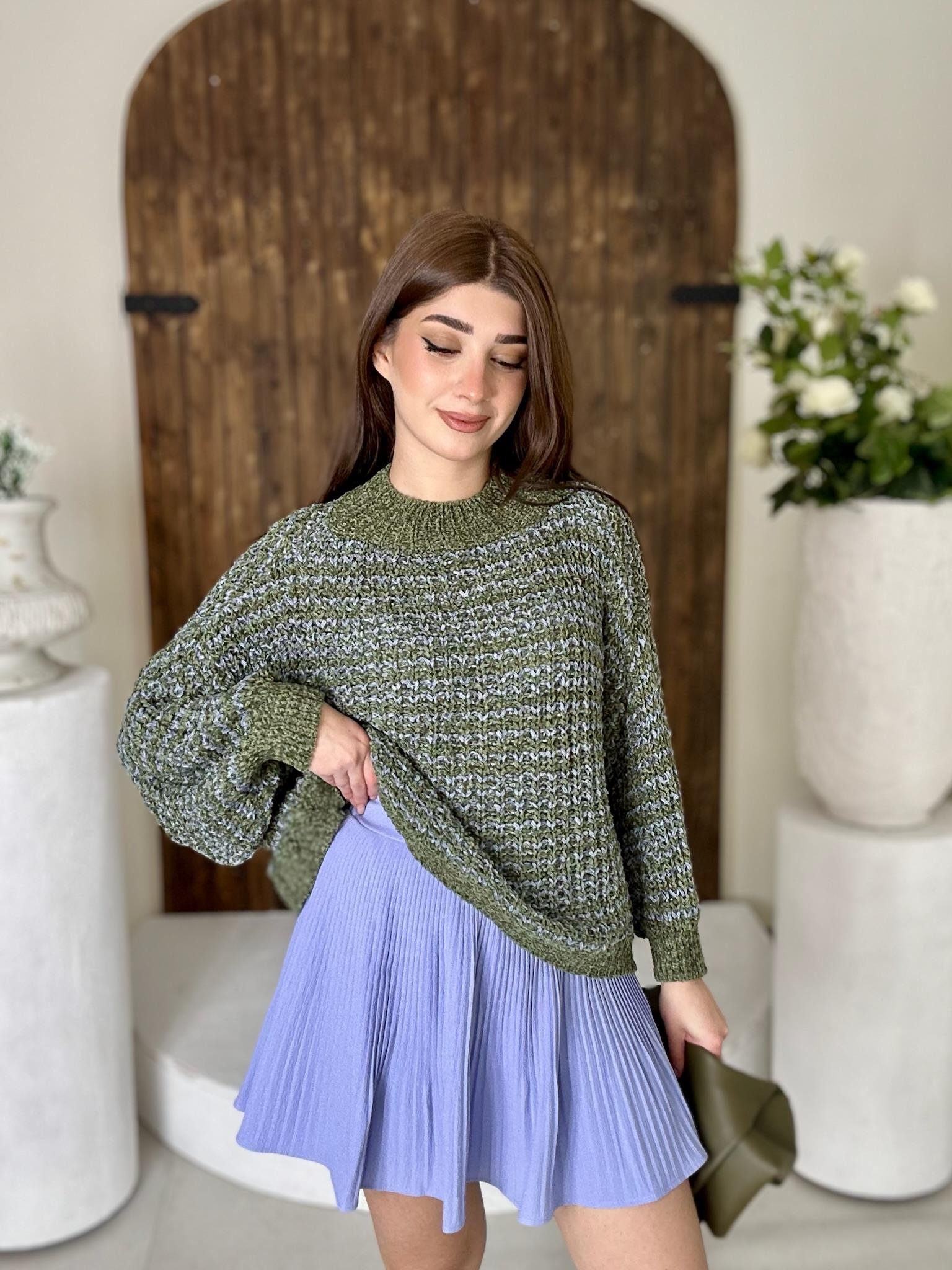 Crep Kumaş Pliseli Şort Etek Bebe Mavi