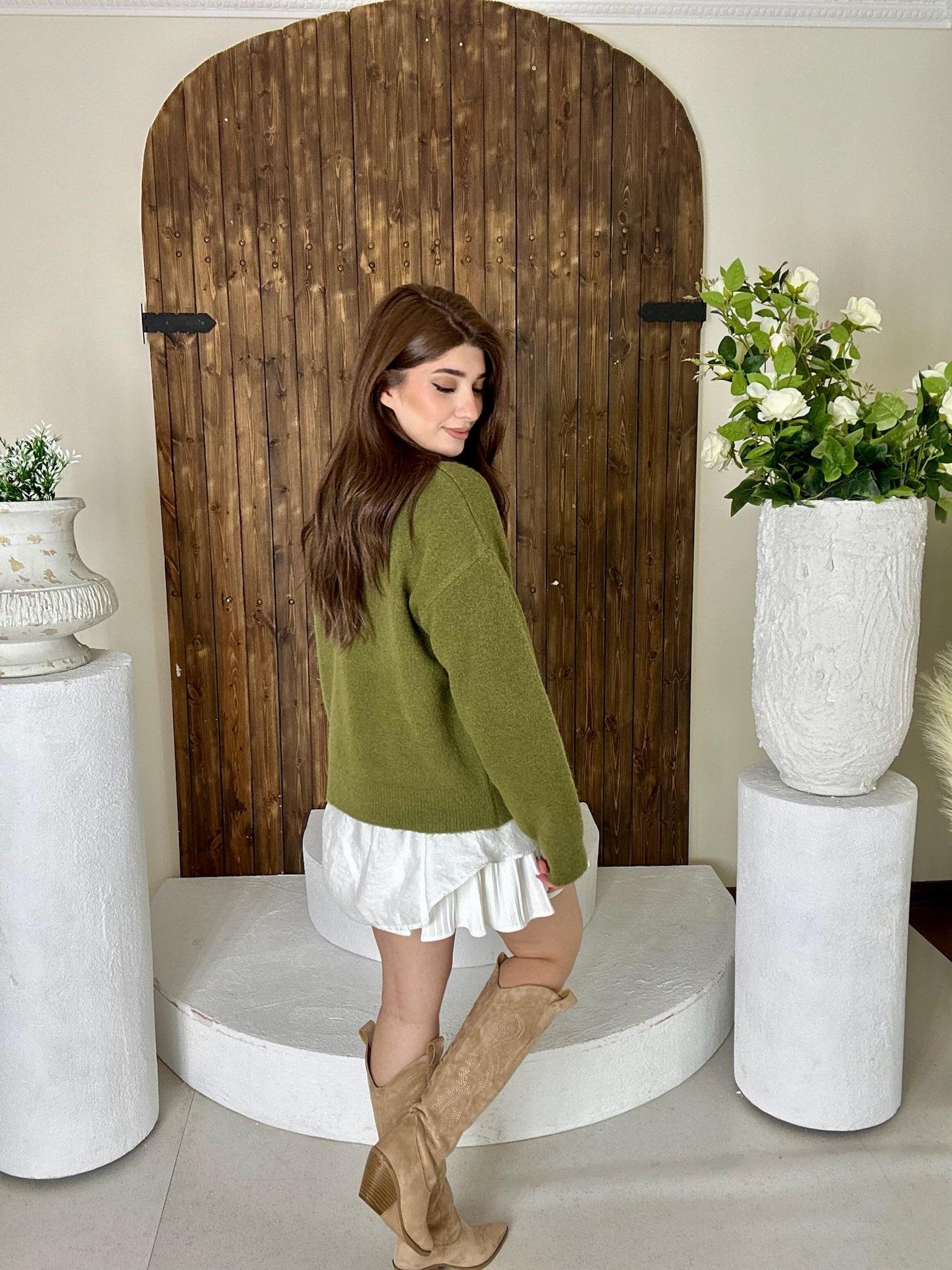 Crep Kumaş Pliseli Şort Etek Beyaz