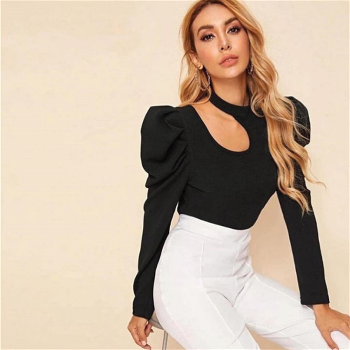 DAMLA DETAY KARPUZ KOL TRİKO BLUZ