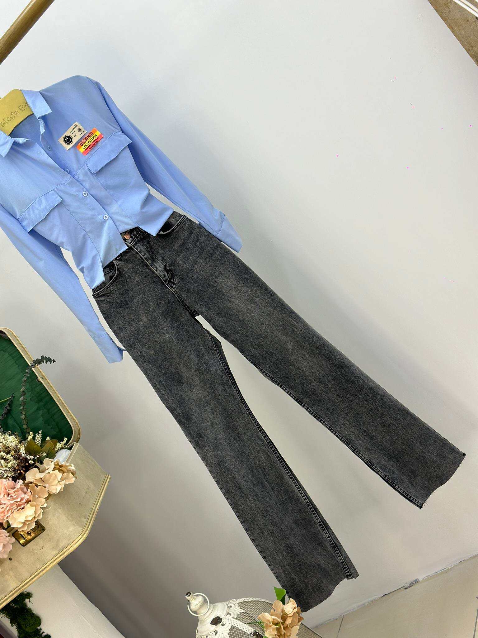 Füme Yıkamalı Straıght Jean 