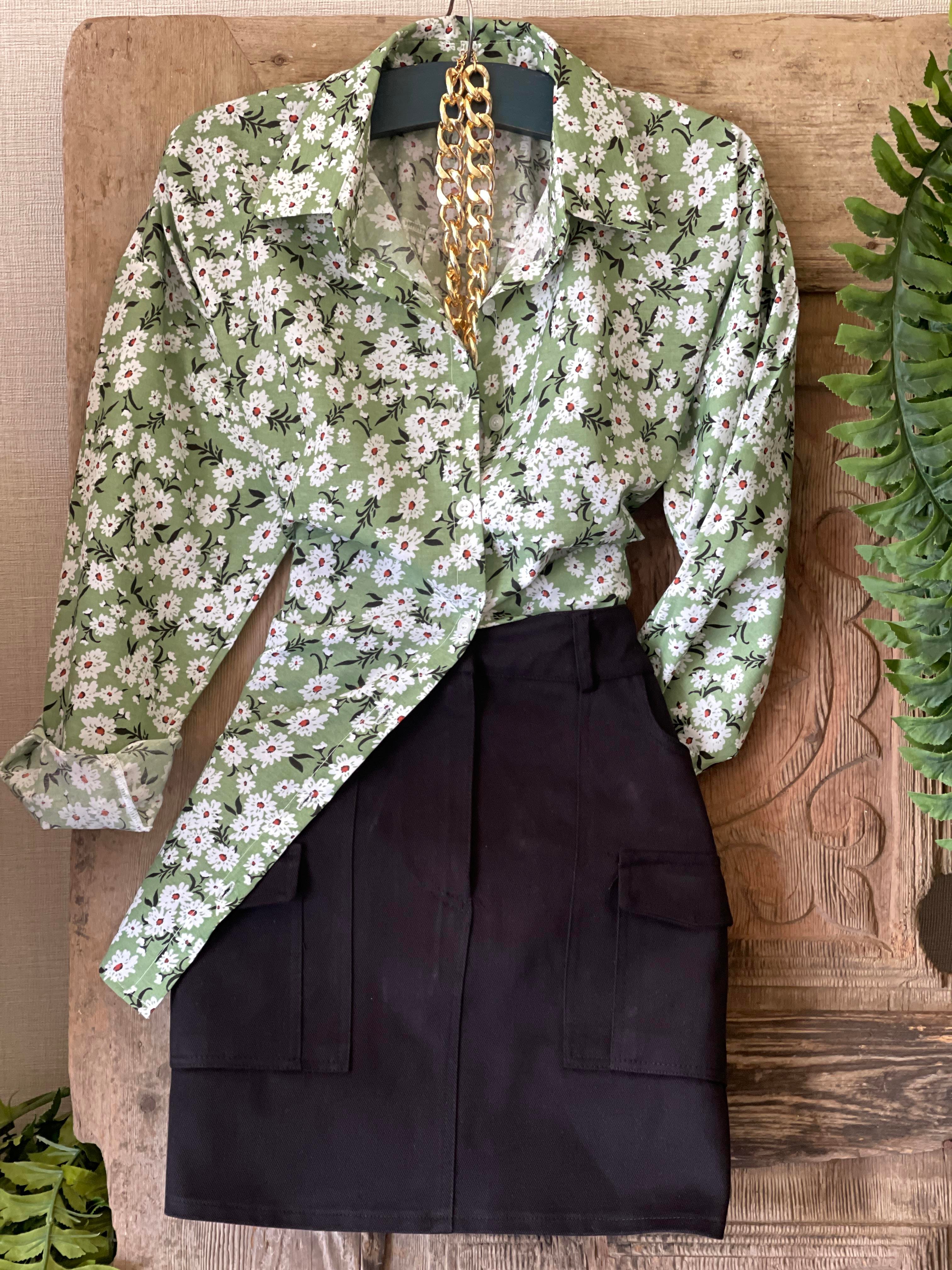 Gabardin Kumaş Kargo Cepli Mini Etek 