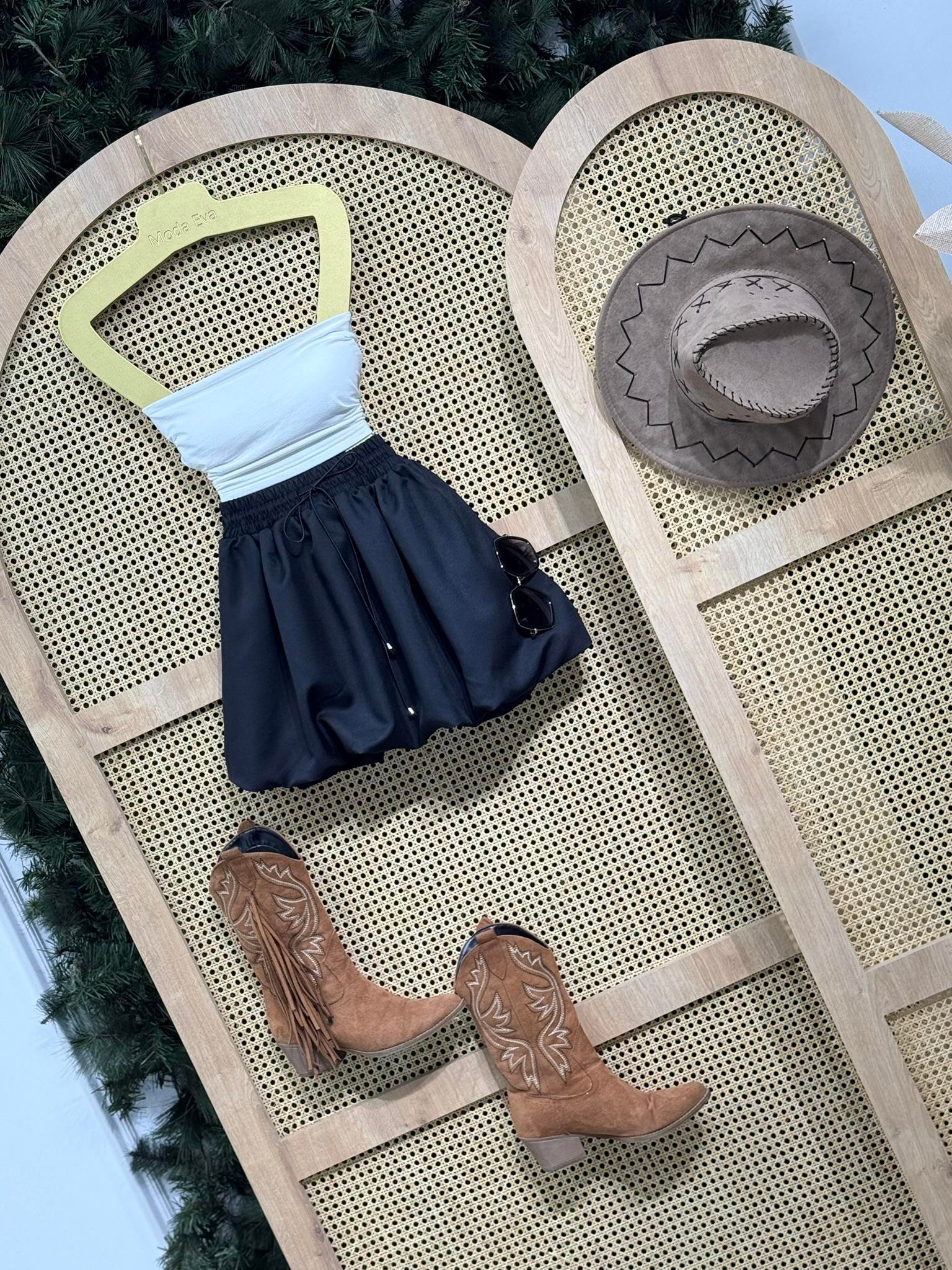 Göğüs Dolgulu Straplez Crop Beyaz