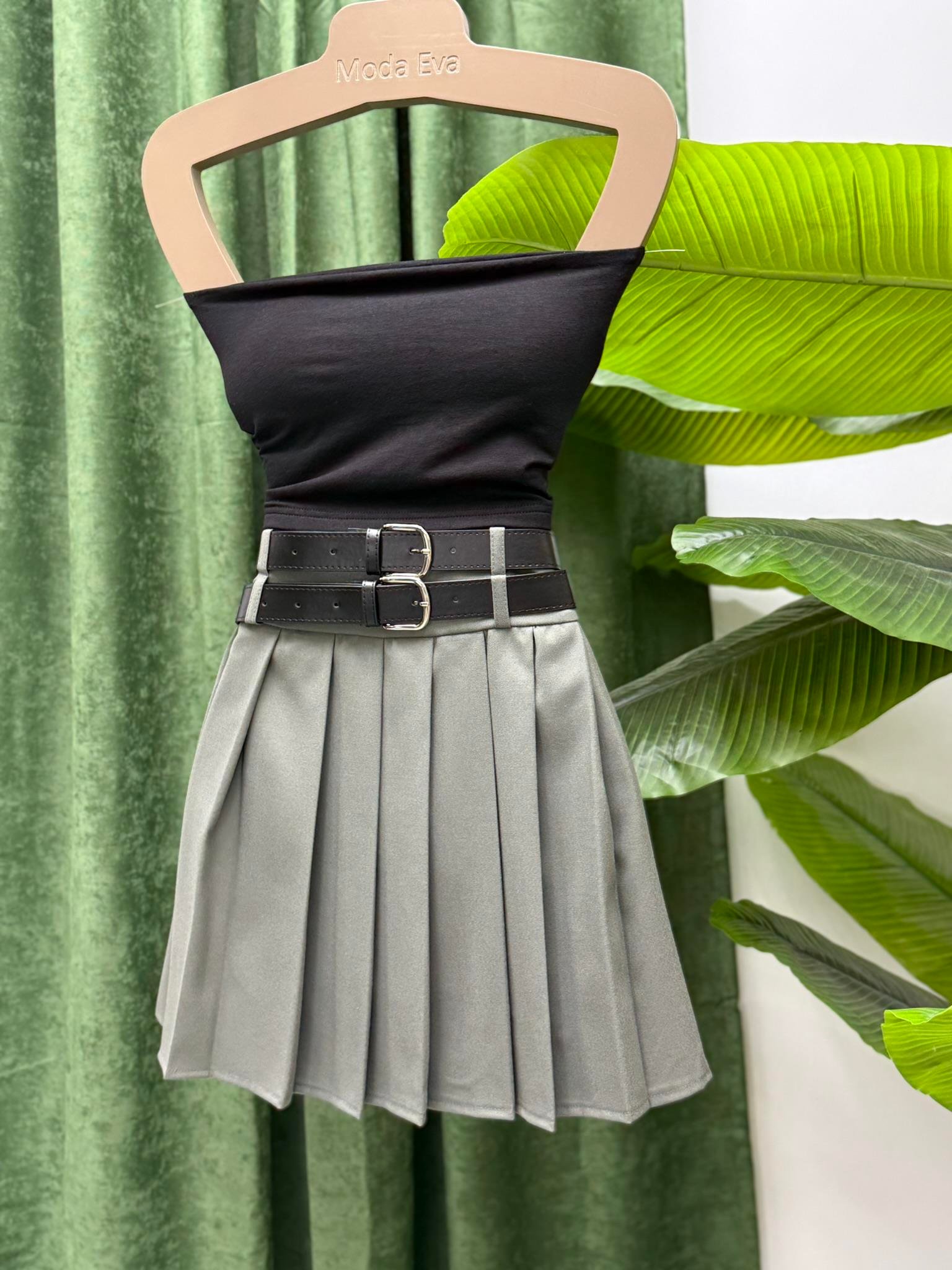 Göğüs Dolgulu Straplez Crop Siyah