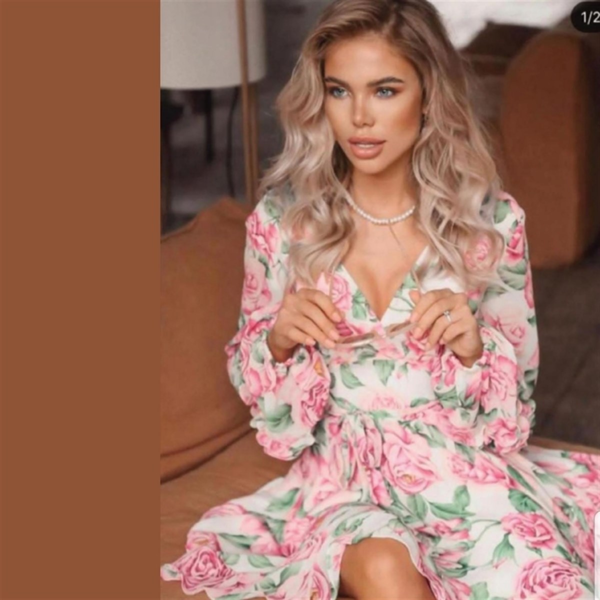 GÜL DESEN TASARIM ELBİSE 