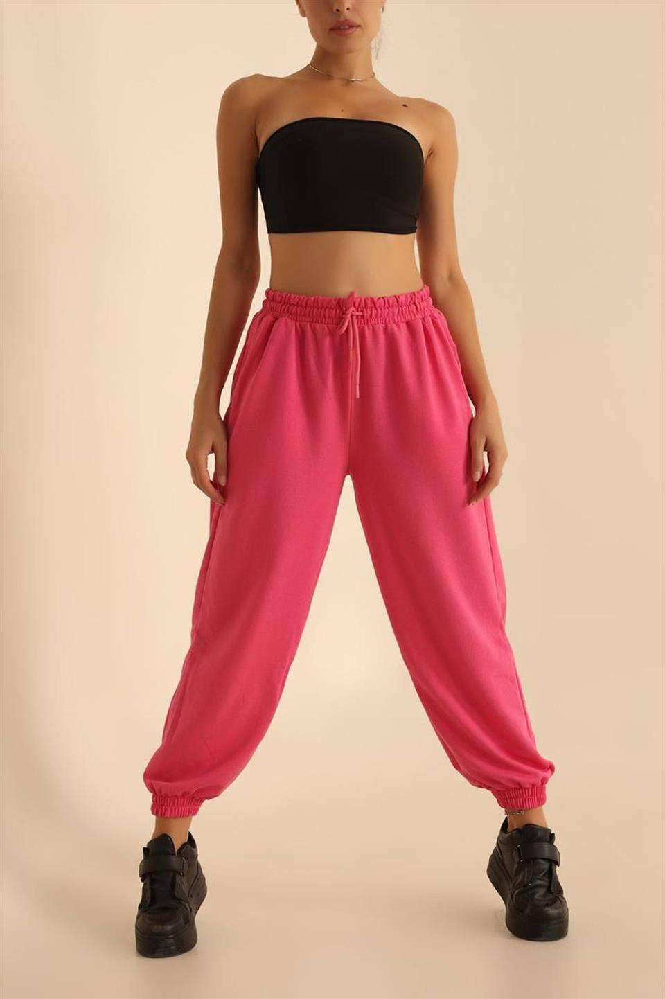 İki İplik Dokuma Kumaş Renkli Rahat Eşofman Altı