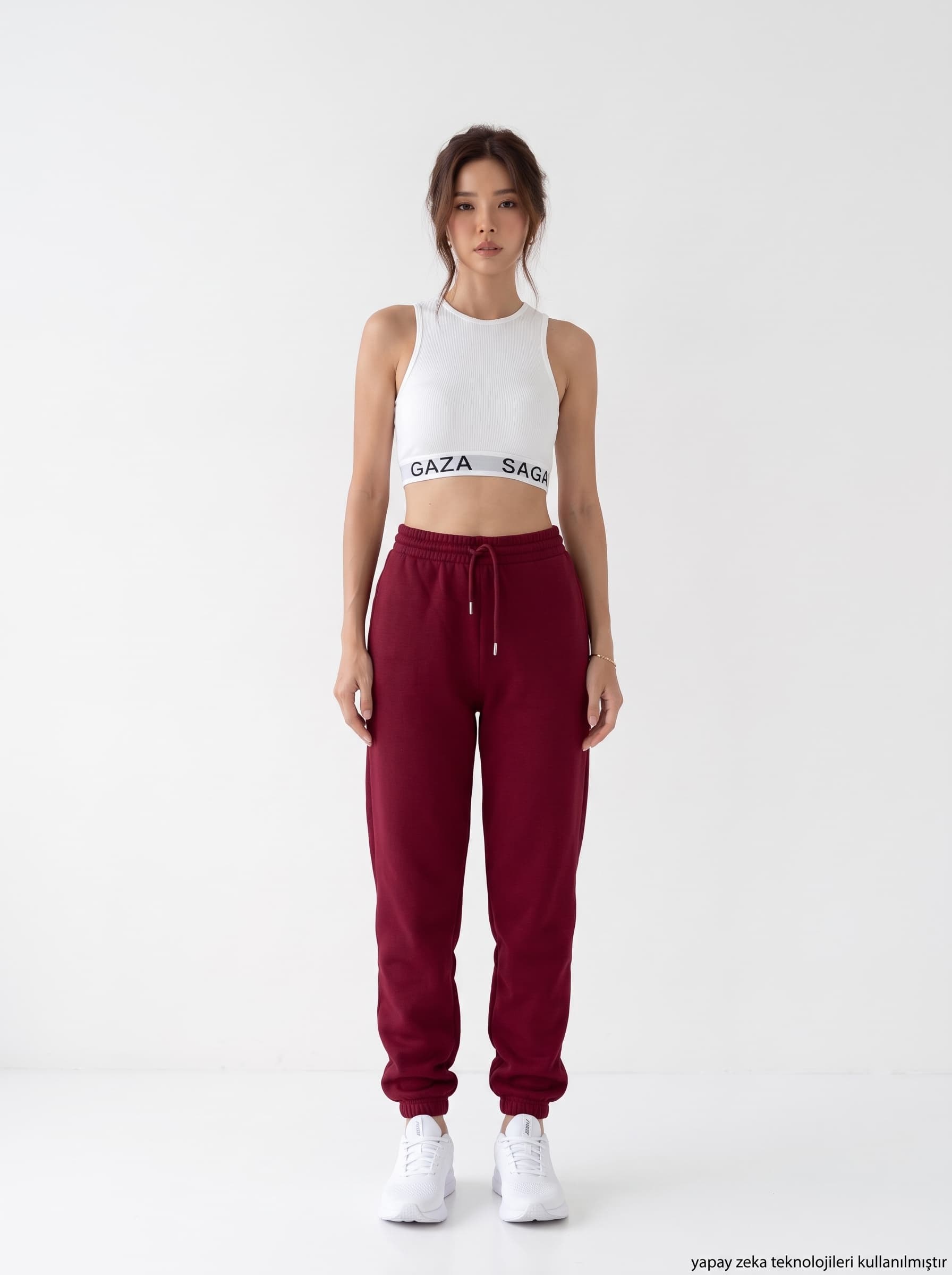 İki İplik Jogger Eşofman Altı Bordo