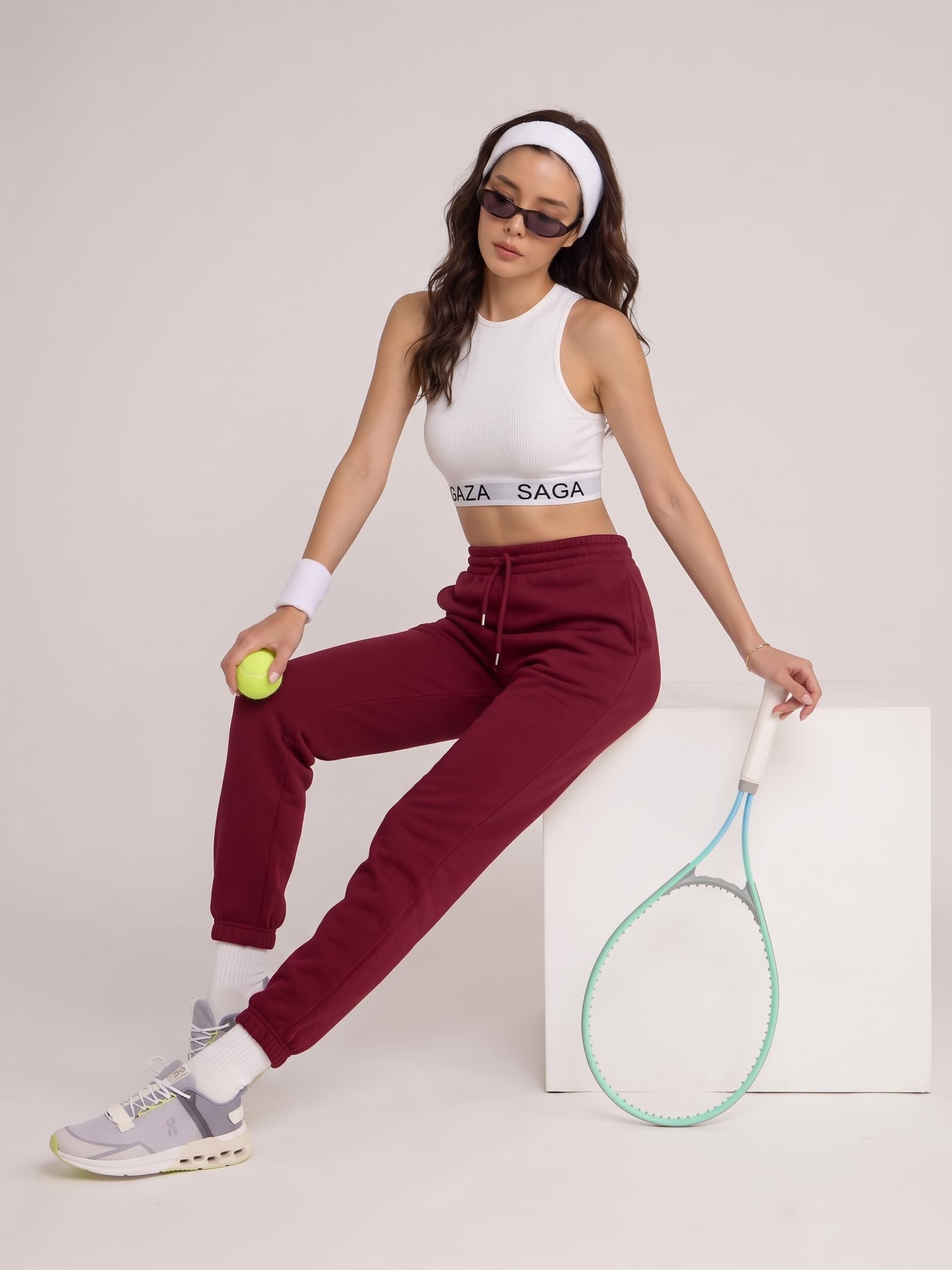 İki İplik Jogger Eşofman Altı Bordo
