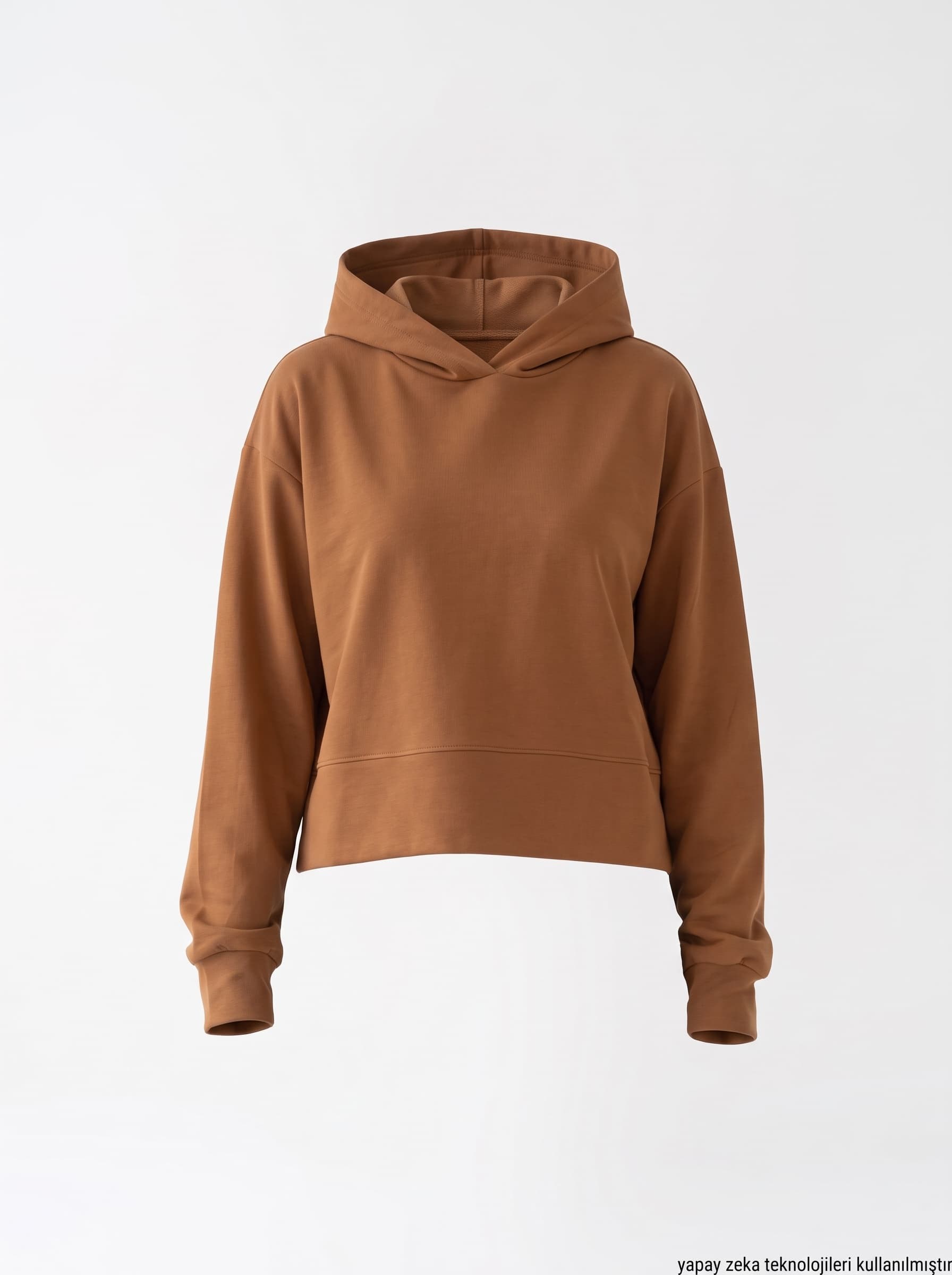 İki İplik Penye Kumaş Kapşonlu Sweatshirt