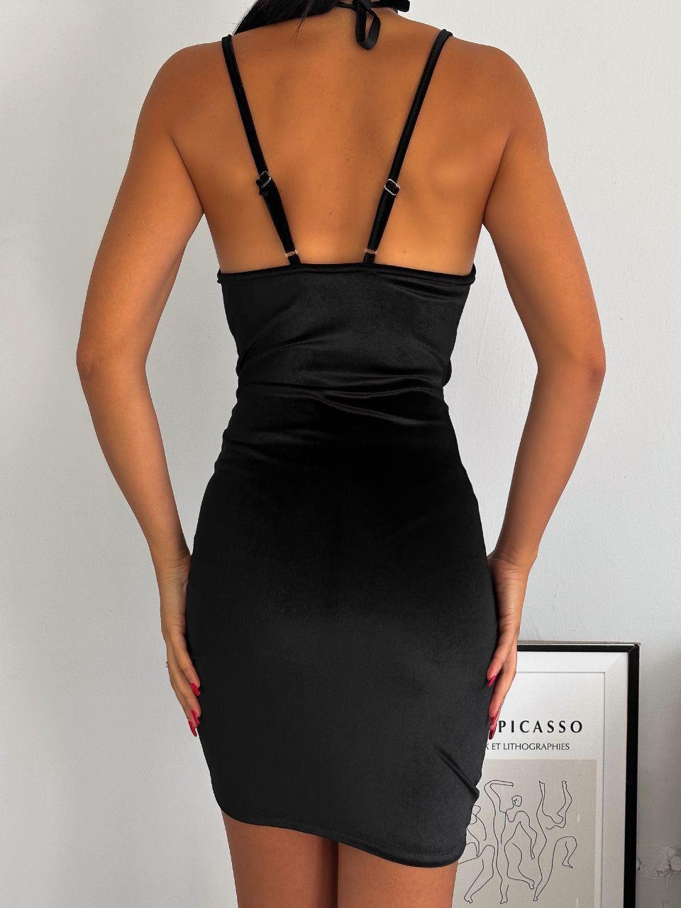 İnci Kadife  Kumaş Asansör Ayarlı Elbise