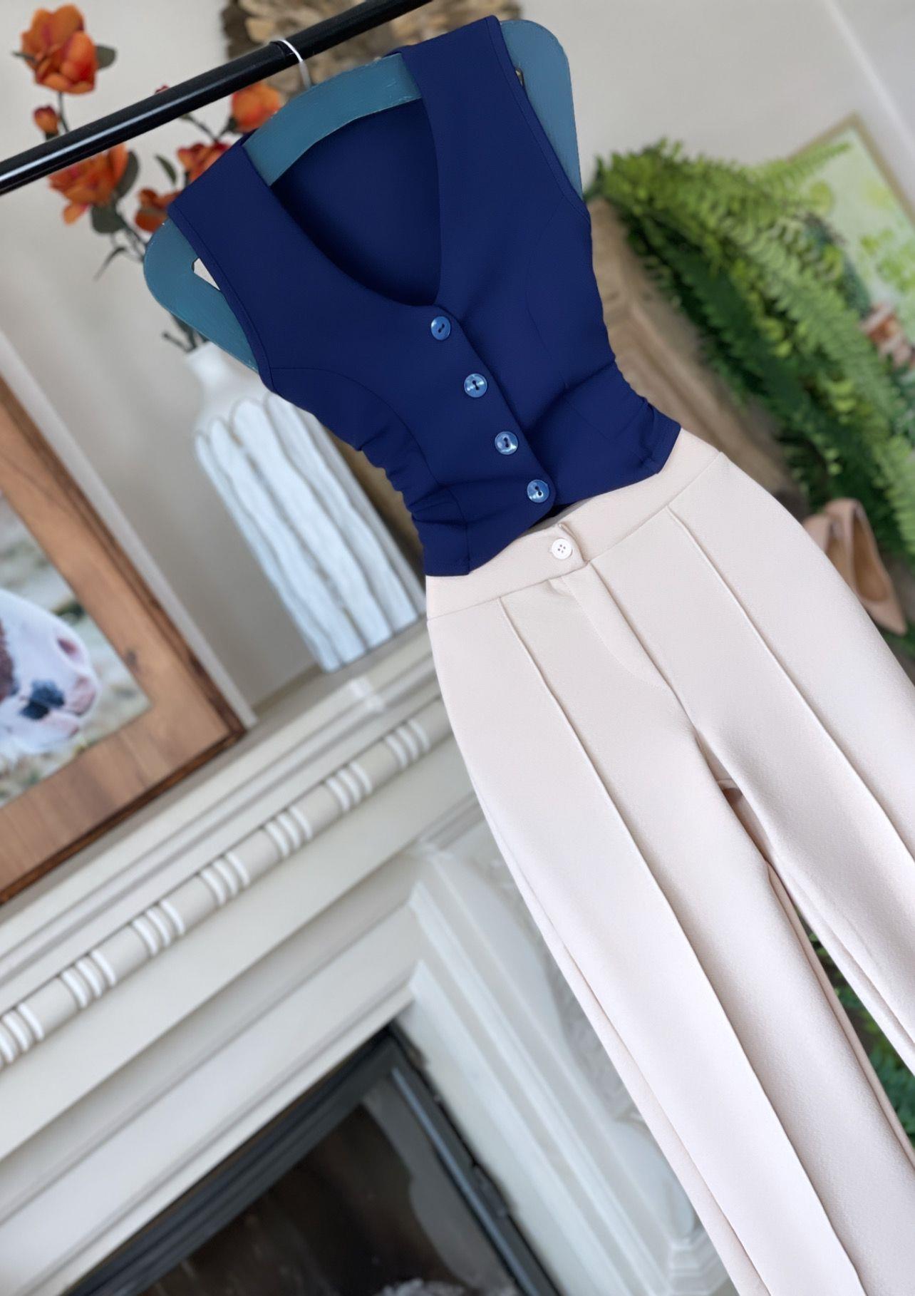 İthal Crep Dokuma Kumaş Düz Renk Cepken Yelek