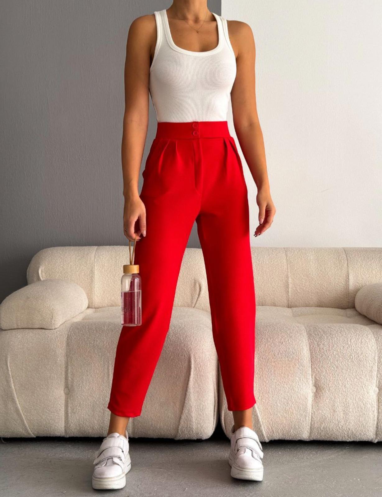 İthal Crep Full Likralı Havuç Pantolon