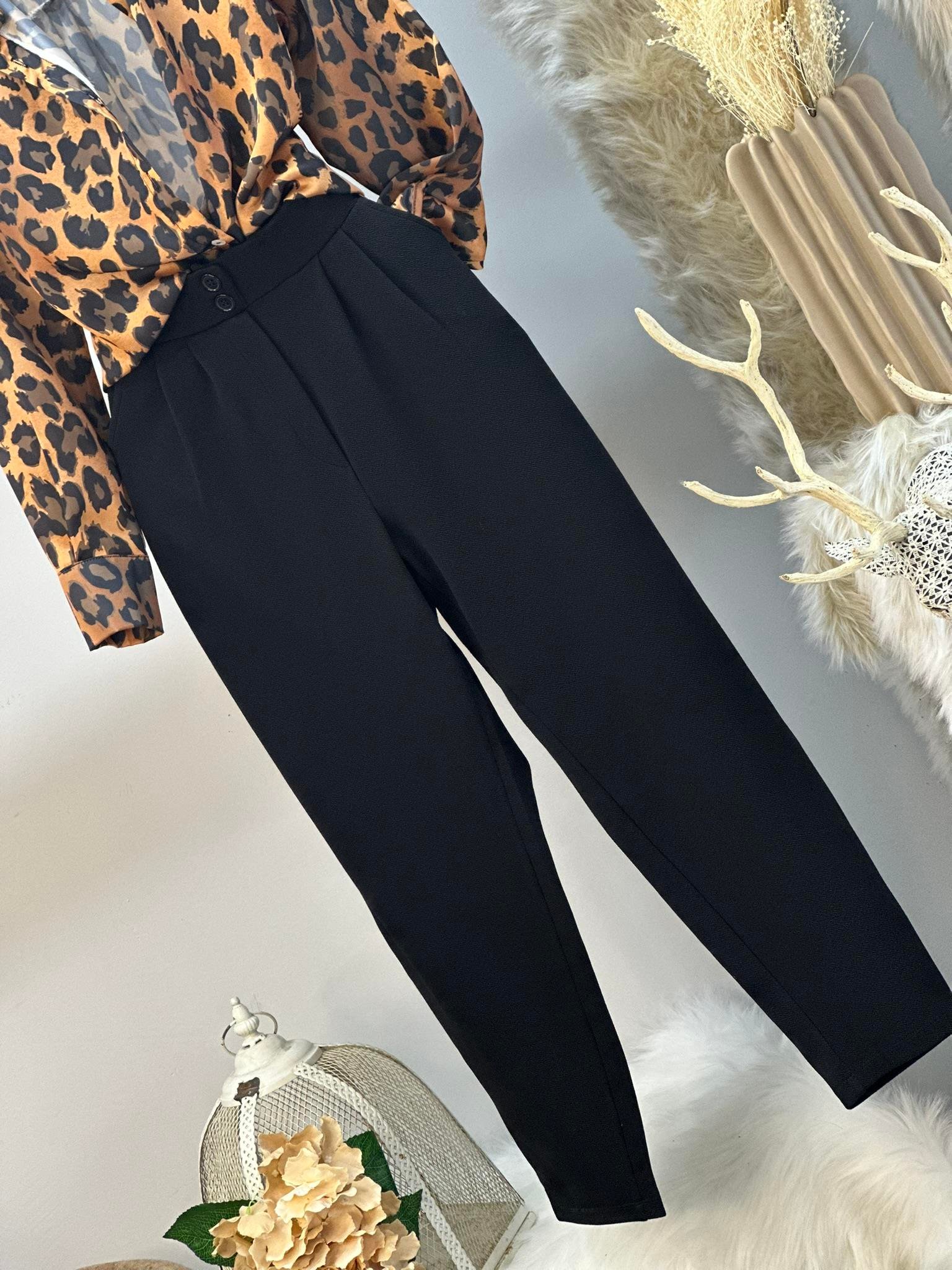 İthal Crep Full Likralı Havuç Pantolon