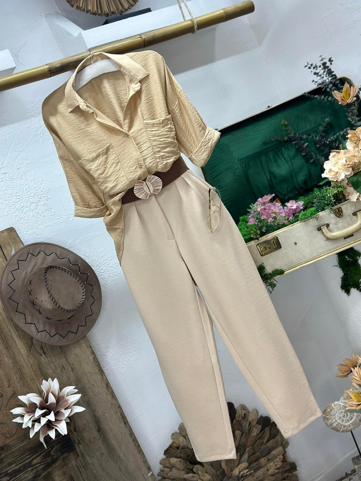 İthal Crep Full Likralı Havuç Pantolon