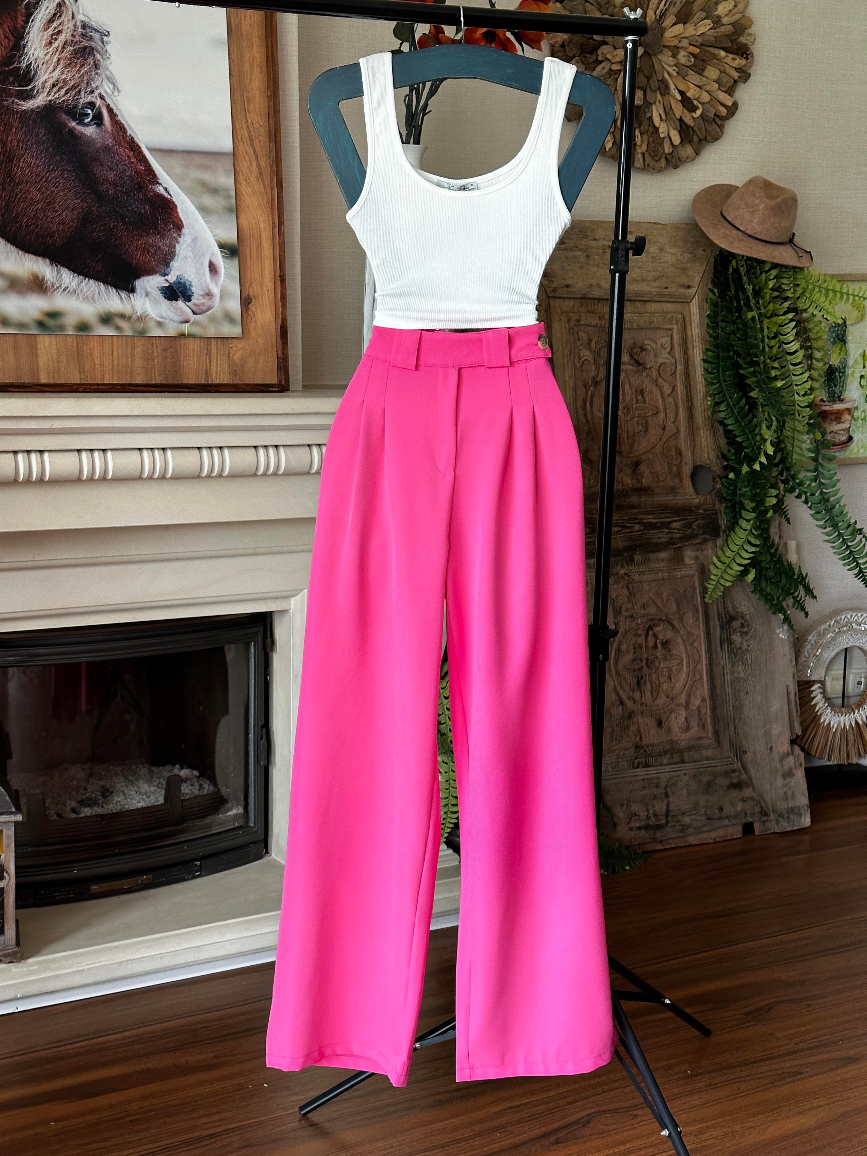 İthal Crep Kumaş Bel Detay Pileli Palazzo Pantolon 