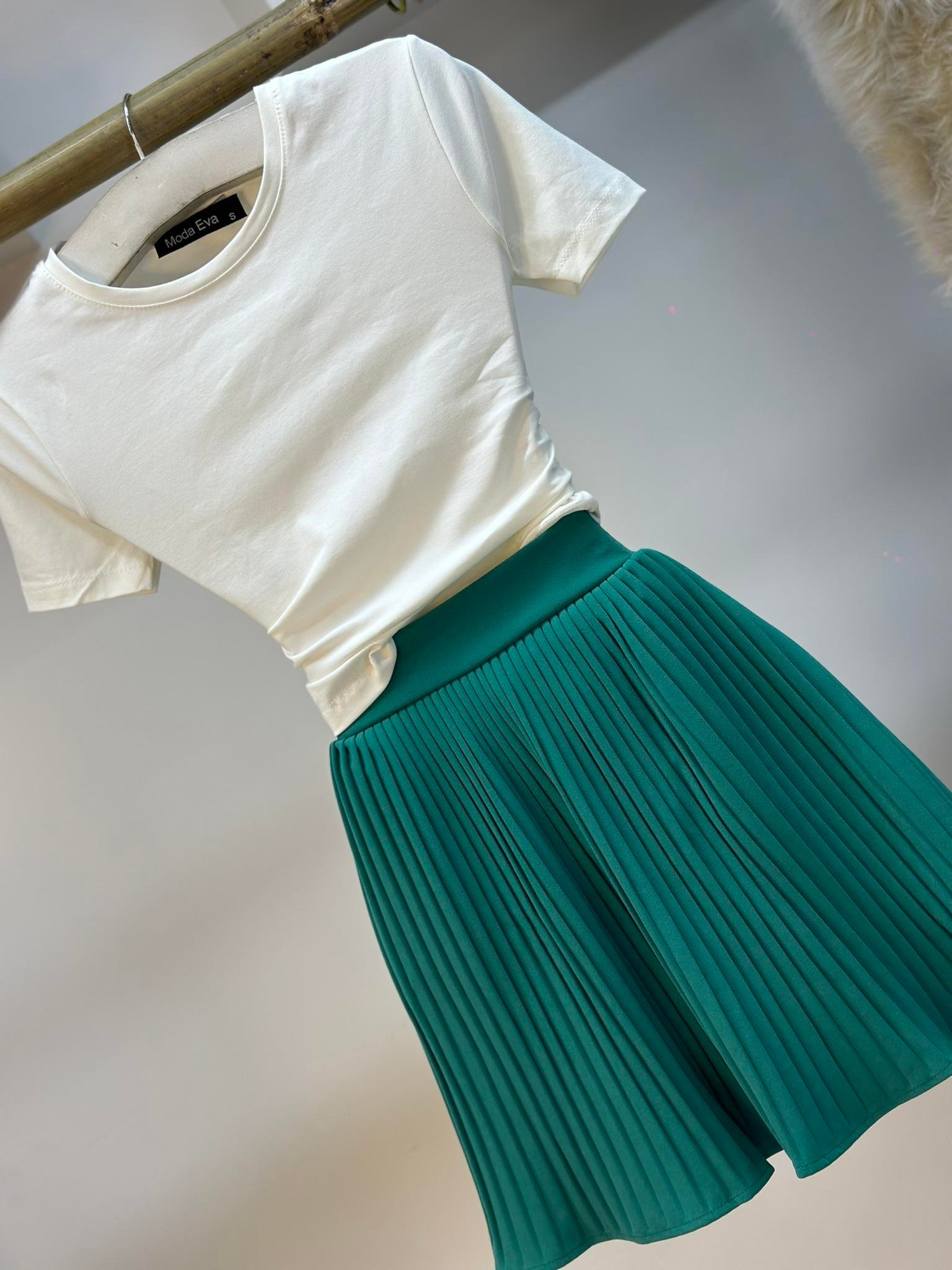 İthal Crep Kumaş İçi Şort Astarlı Pliseli Etek