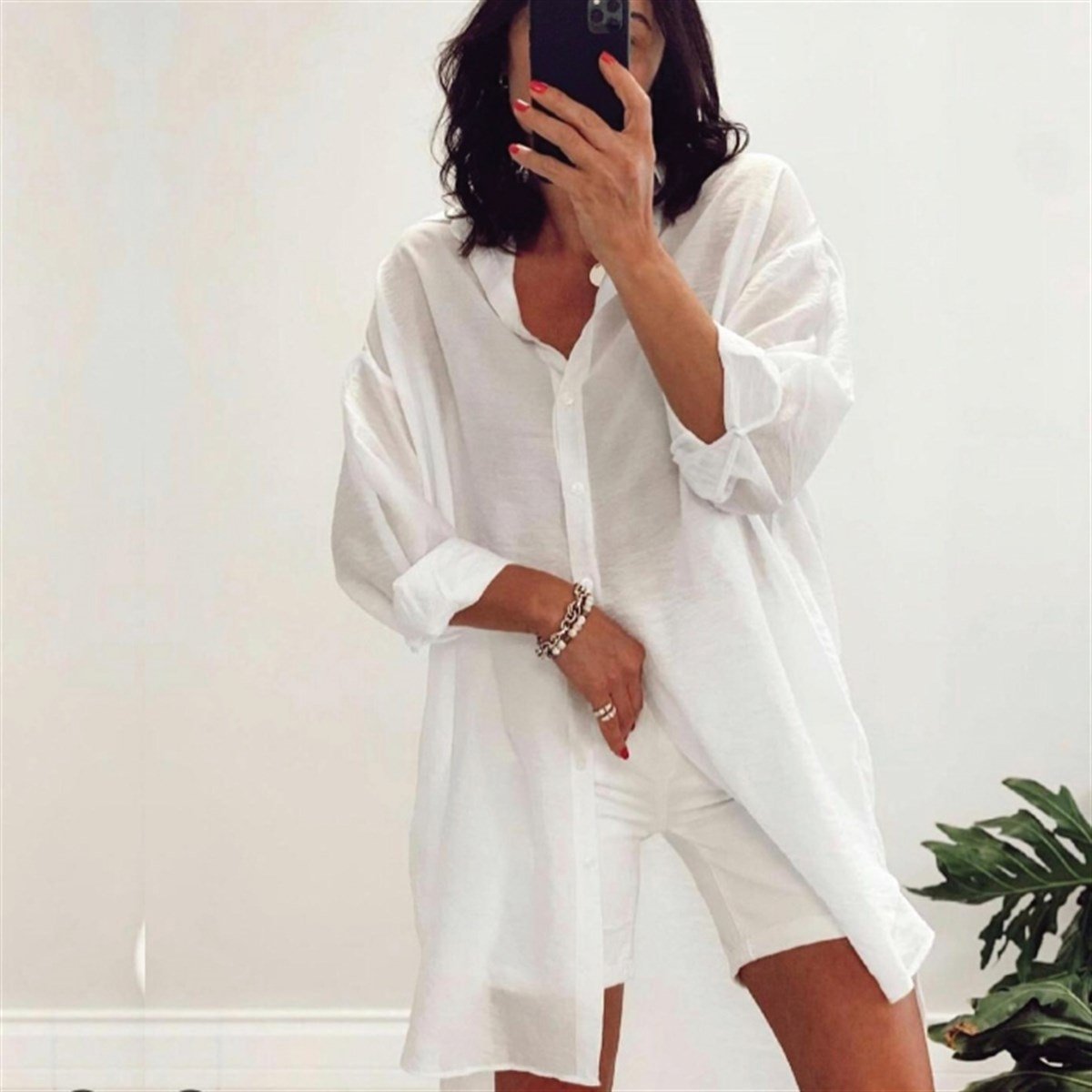 İTHAL POPLİN KUMAŞ SALAŞ TUNİK GÖMLEK ELBİSE