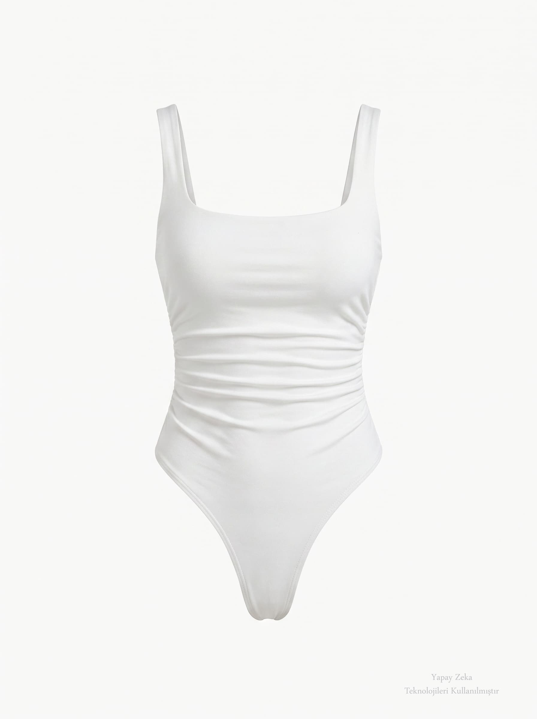 Kare Yaka Bodysuit Beyaz