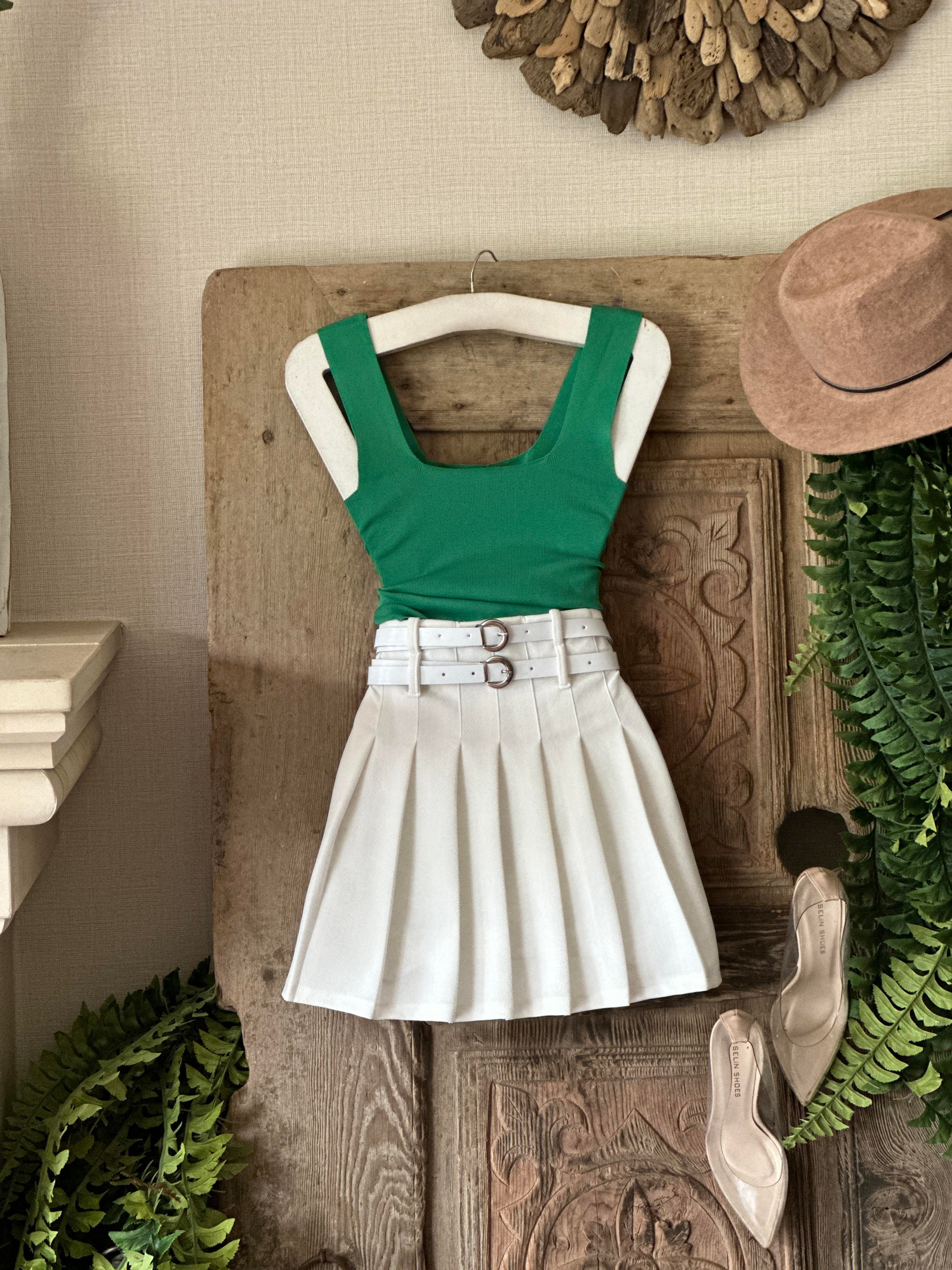 Kare Yaka Renkli  Triko Bluz 