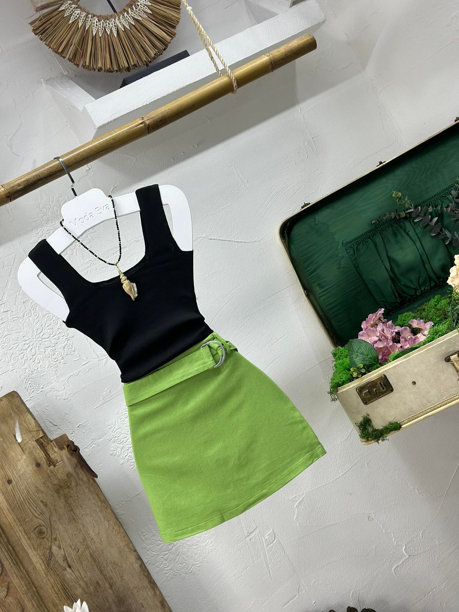 Kare Yaka Renkli  Triko Bluz 