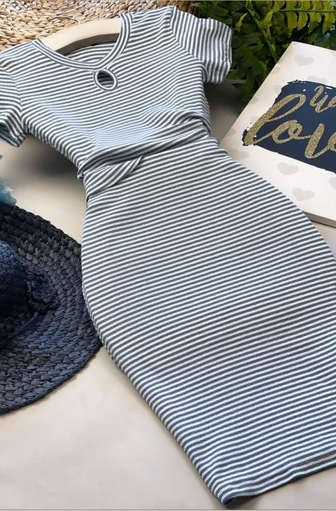 Kaşkorse Kumaş Damla Yaka İkili Takım