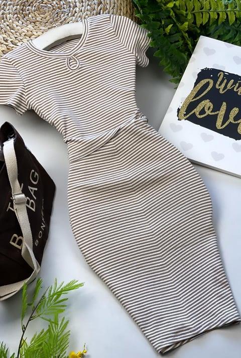 Kaşkorse Kumaş Damla Yaka İkili Takım