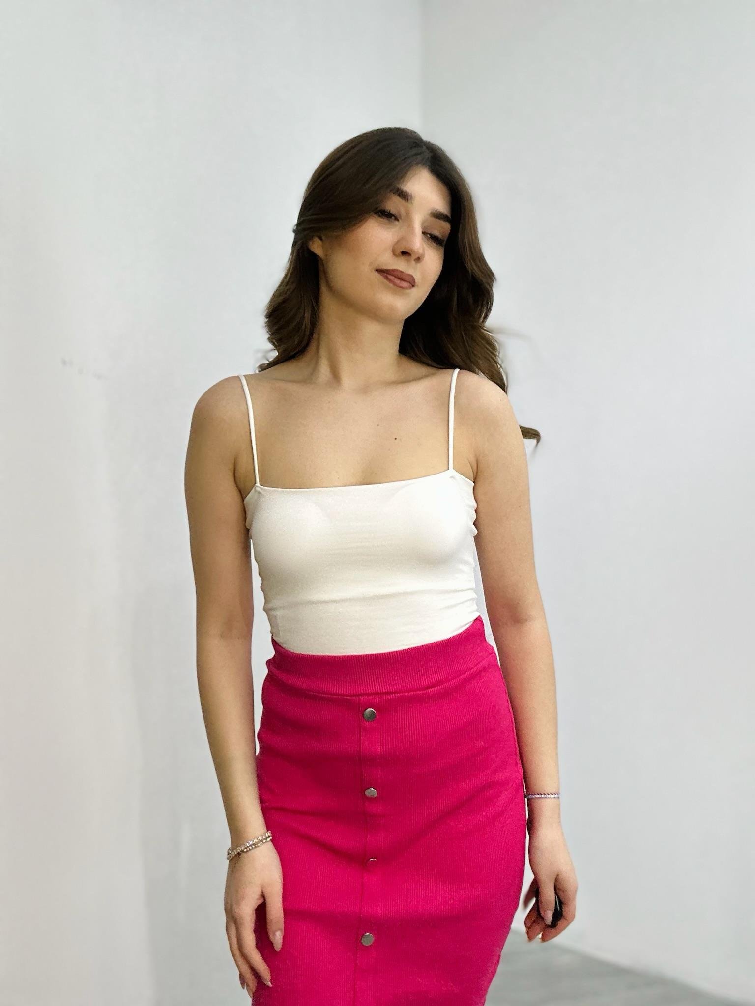 Kaşkorse Kumaş Düğme Detay Kalem Eteğimiz 