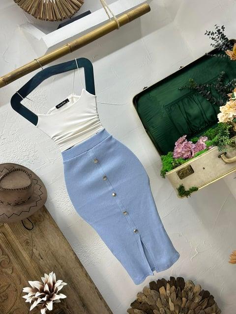 Kaşkorse Kumaş Düğme Detay Kalem Eteğimiz 