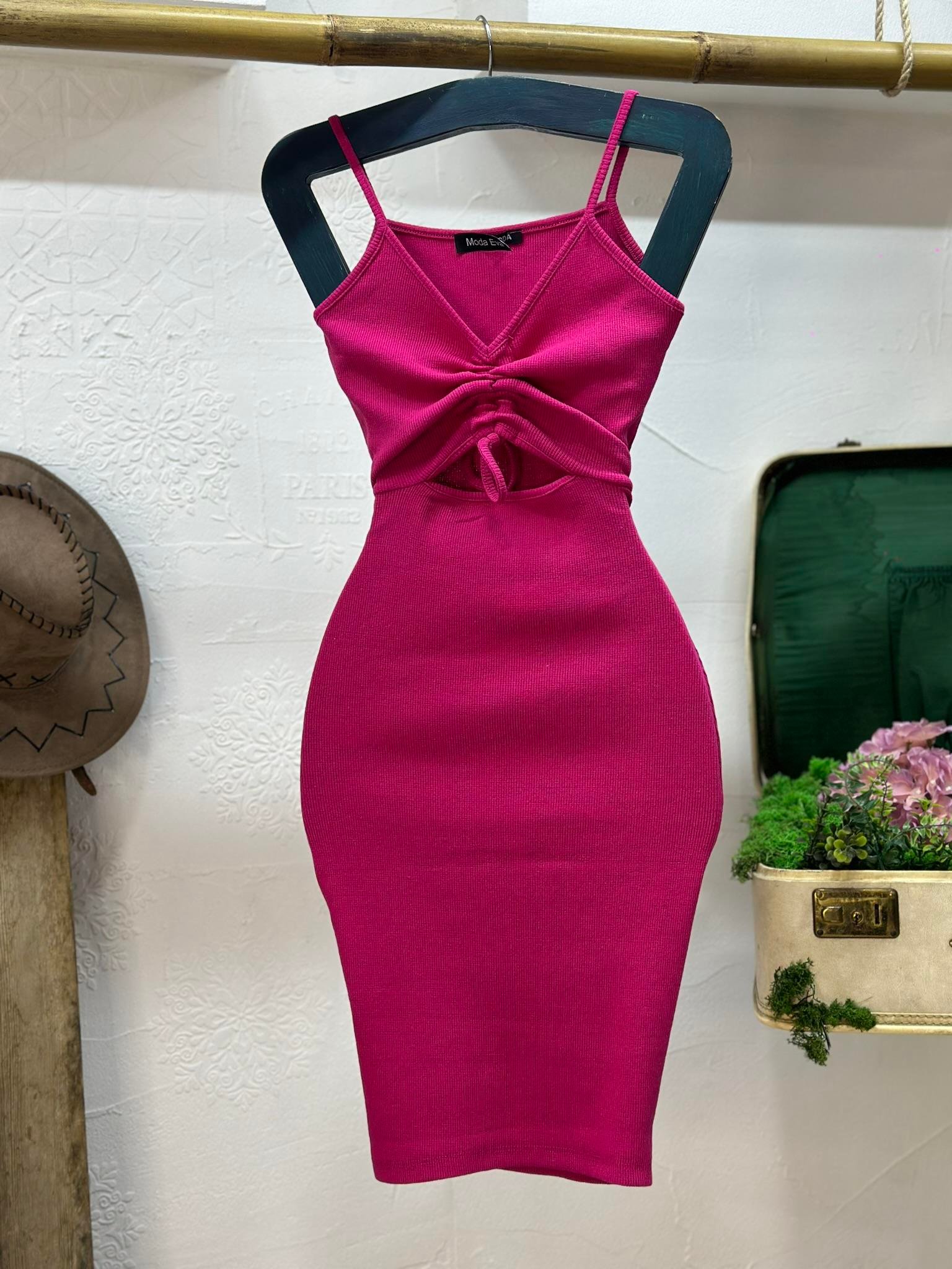 Kaşkorse Kumaş Göğüs Büzgülü Likralı Elbise