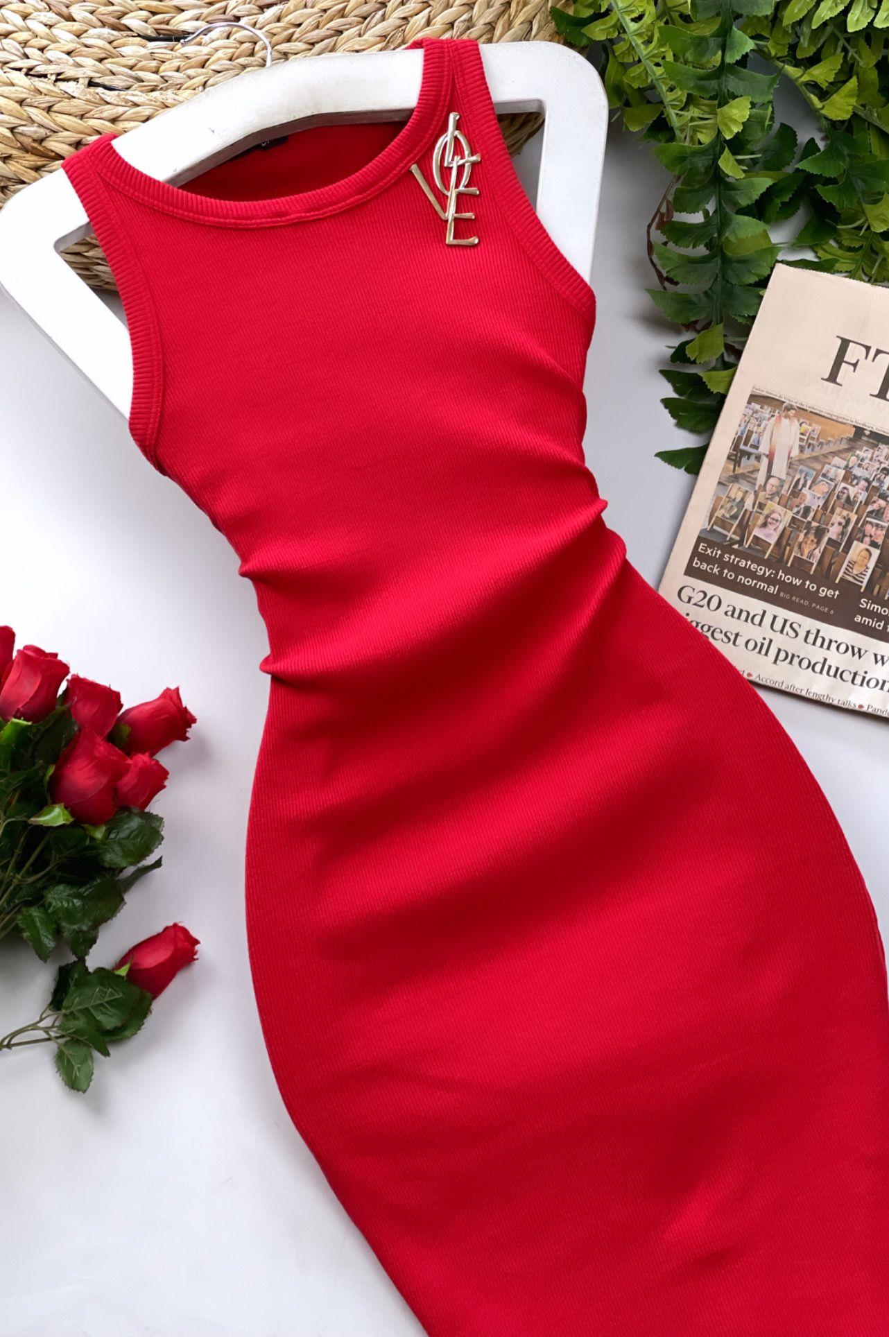 Kaşkorse Kumaş Halter Yaka Basic Kalem Elbise