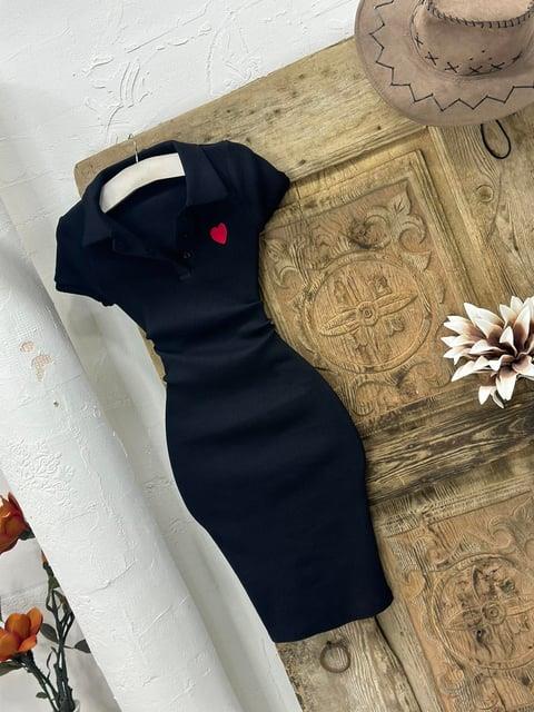 Kaşkorse Kumaş Kalp Nakışlı Polo Yaka Elbise