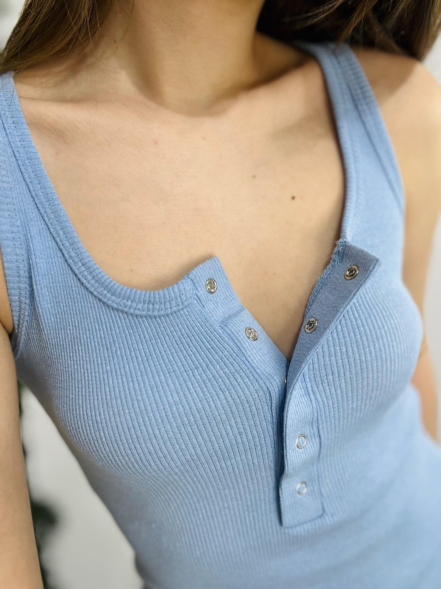 Kaşkorse Kumaş Yaka Düğmeli Kolsuz Elbise