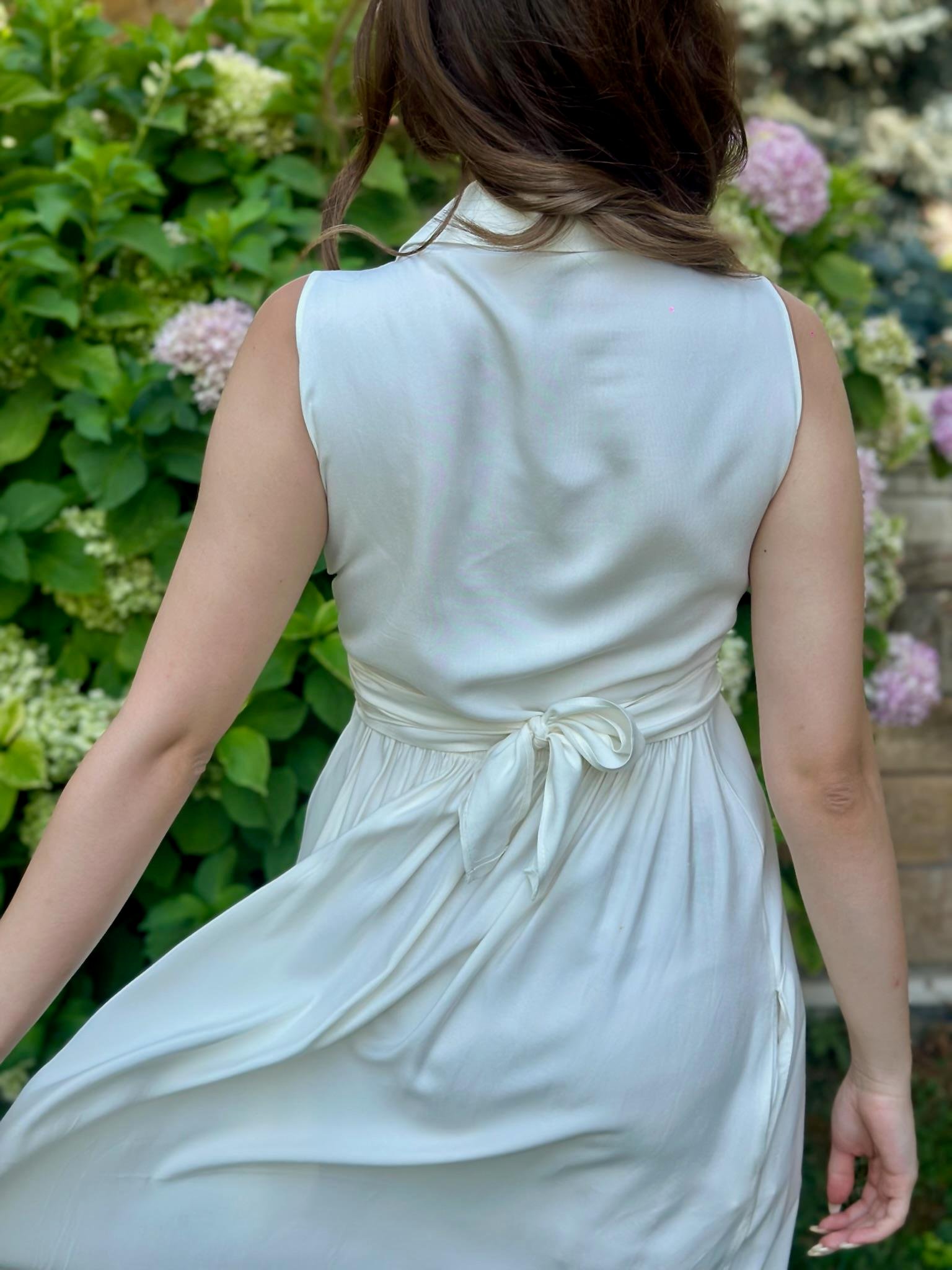 Krinkle Kumaş Uzun Gömlek Elbisemiz Beyaz