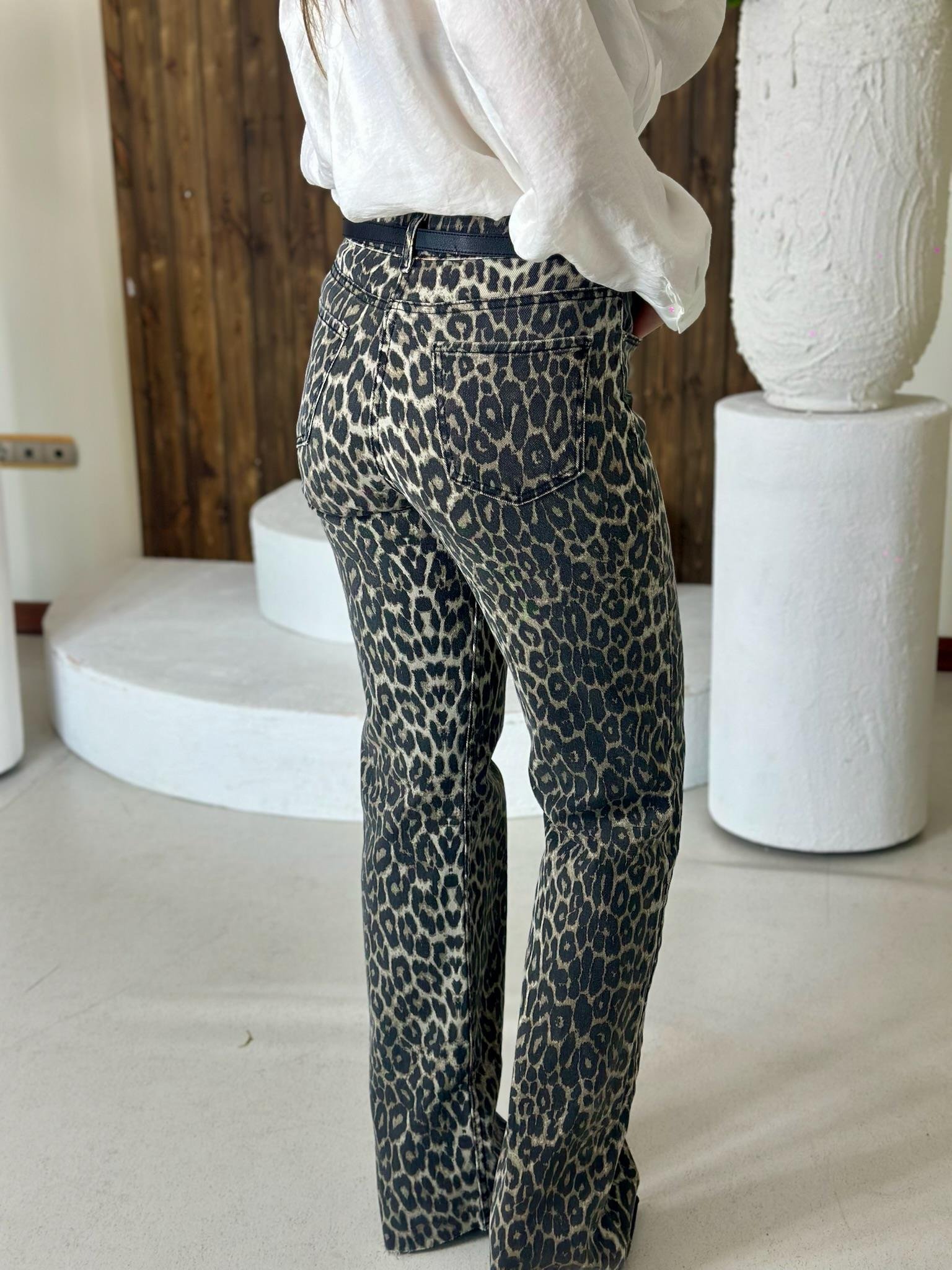 Leopar Desen Straıght Jean