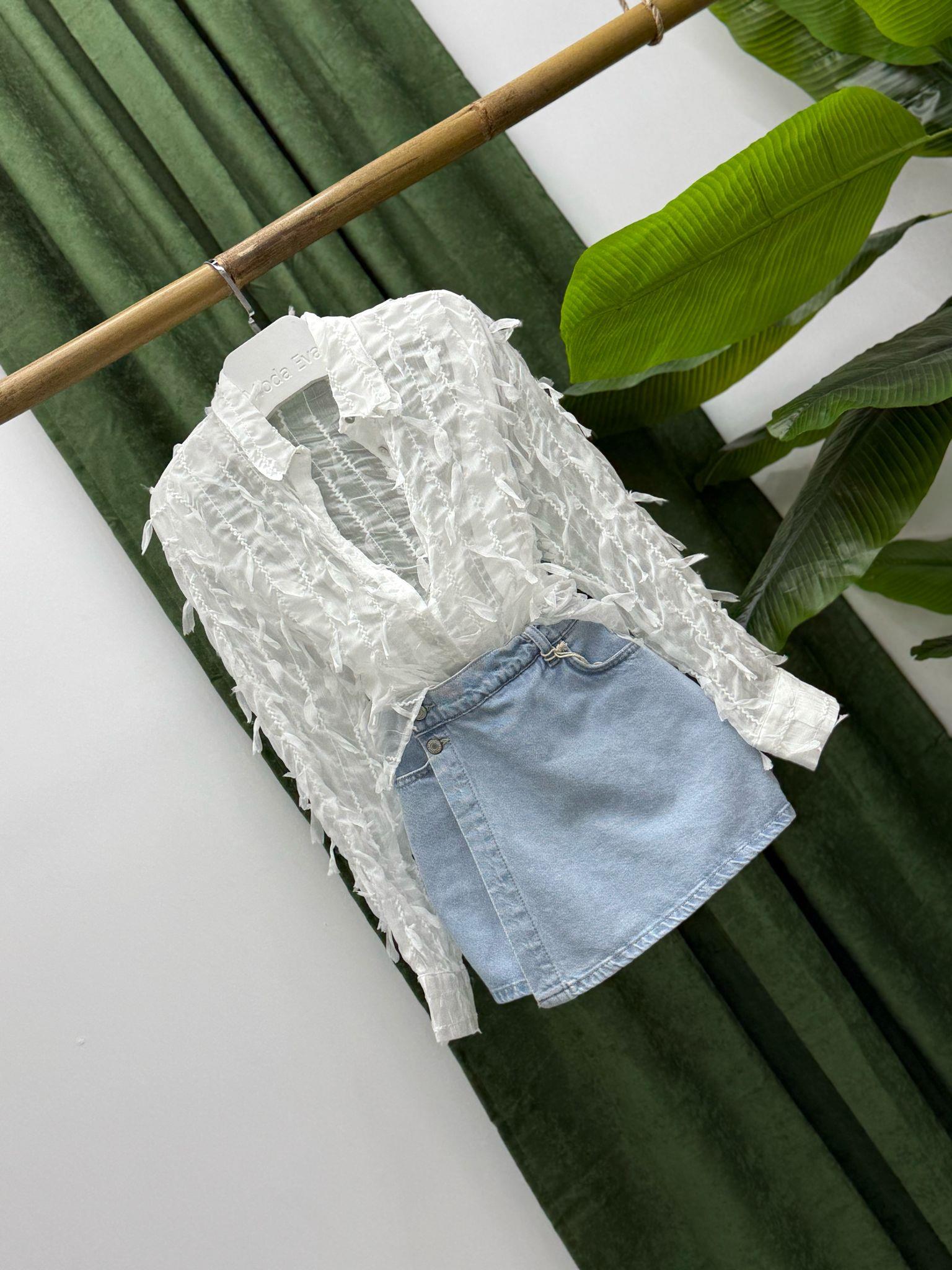 Likralı Jean Şort Etek