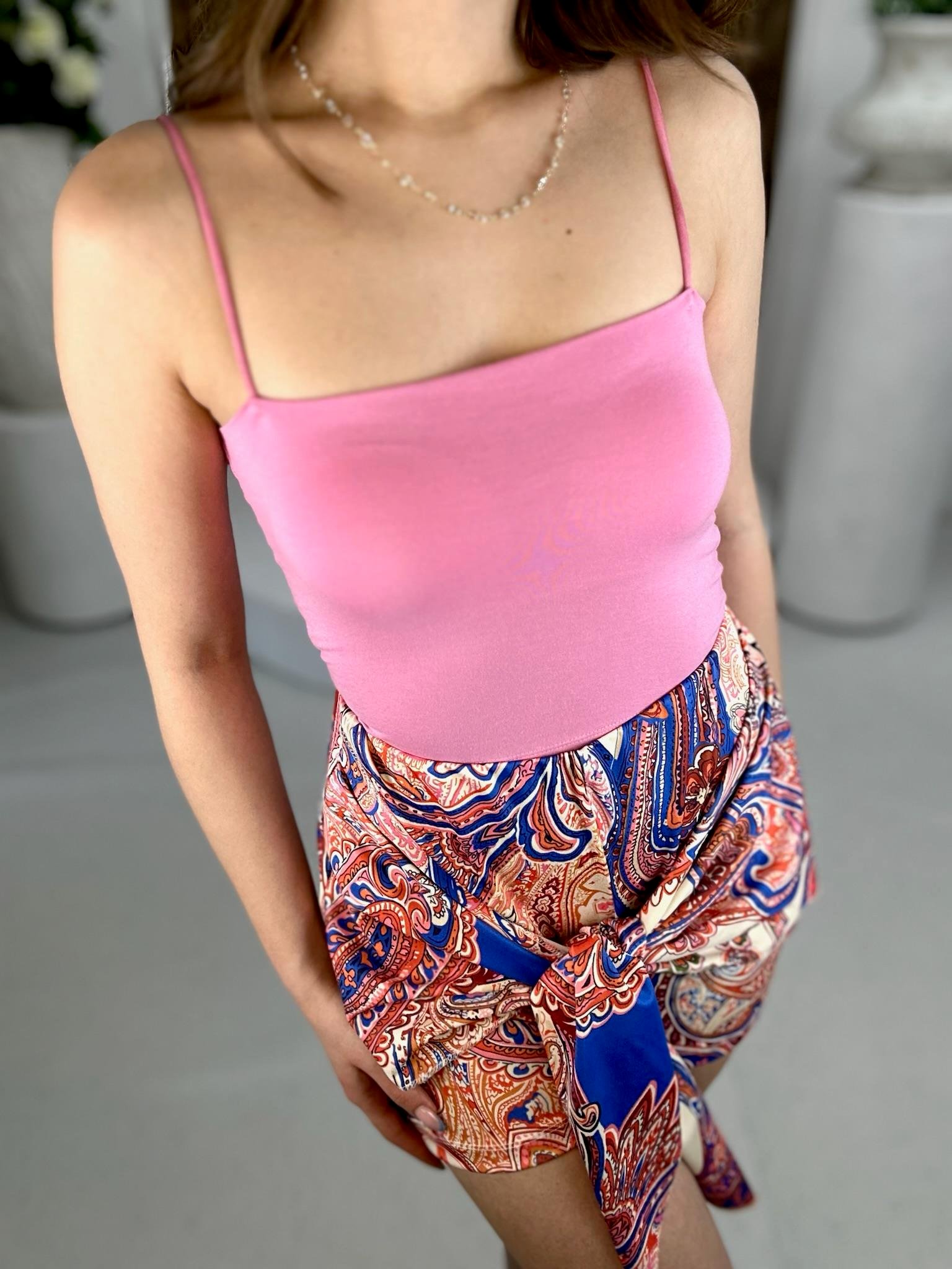 Likralı Micro Kumaş Bağlama Detay Şort Krem