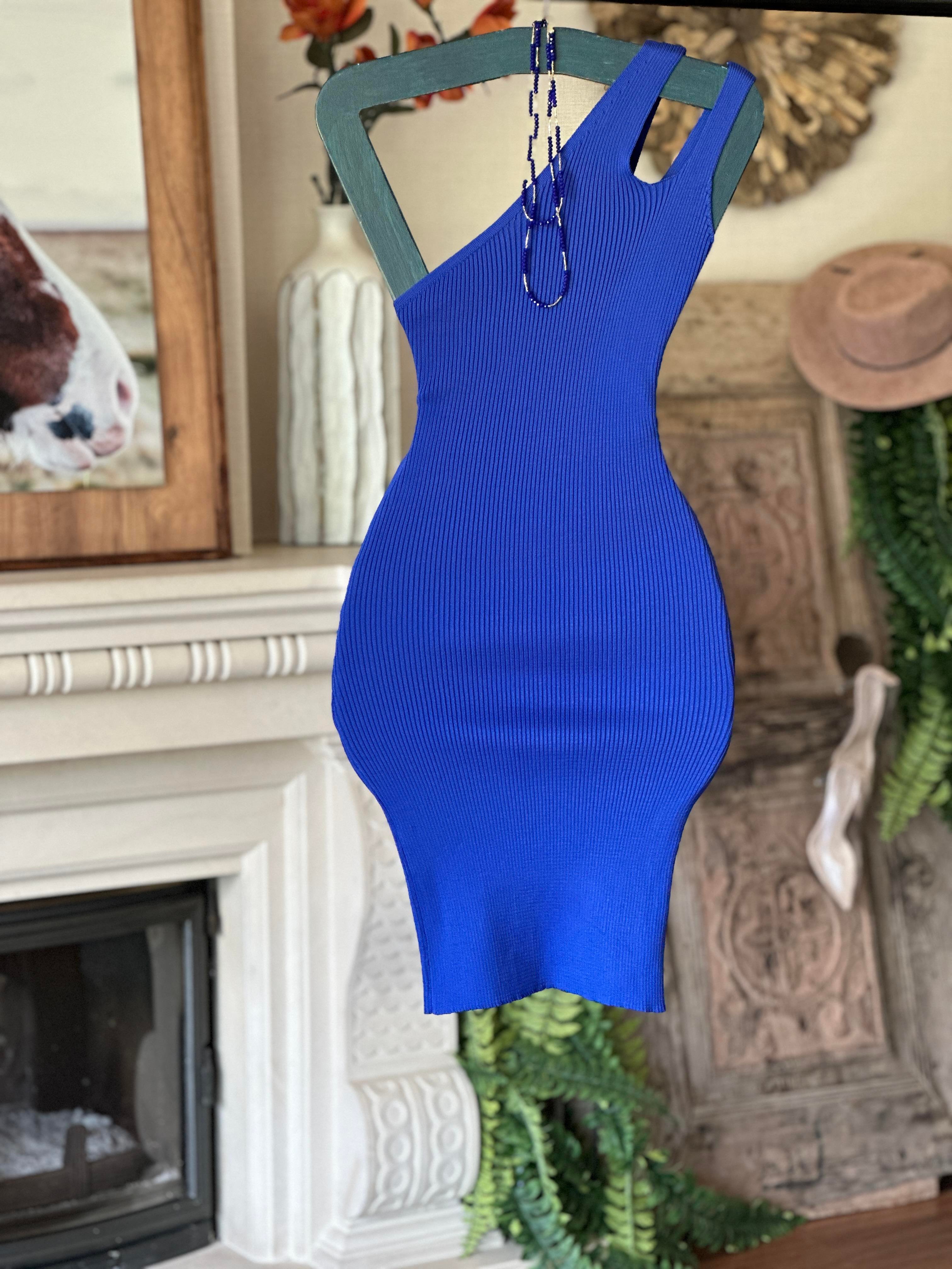 Merserize Triko Tek Omuz Çift Askılı Renkli Elbise