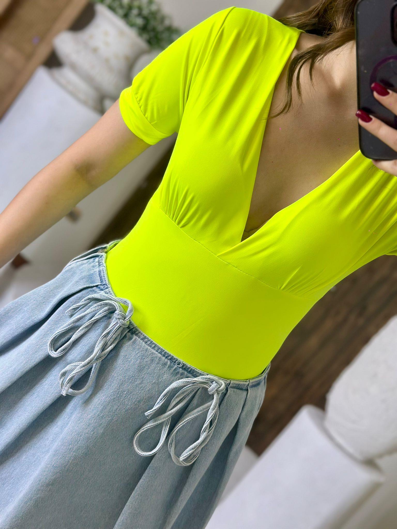 Micro Kumaş Neon Bodysuit
