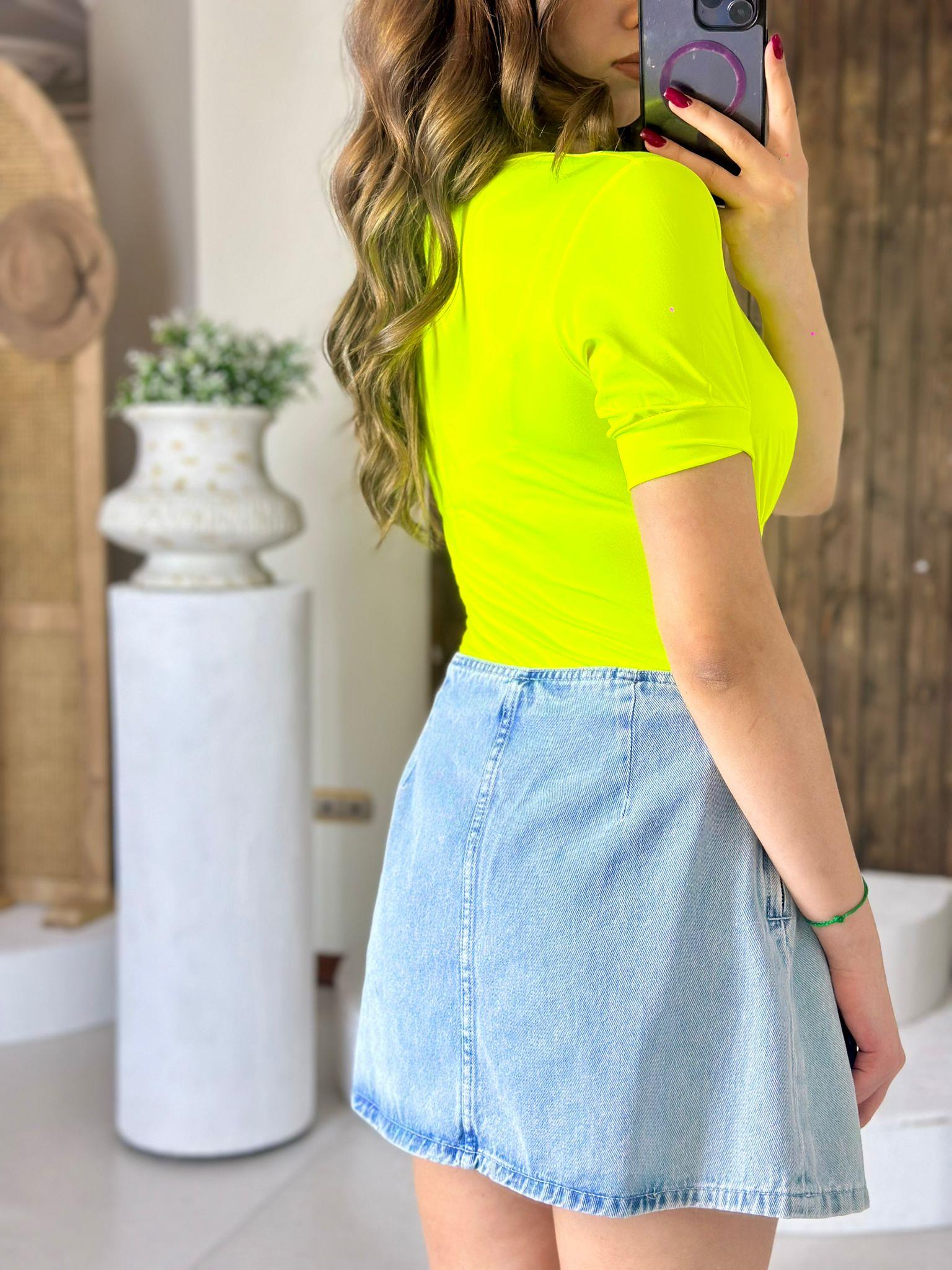 Micro Kumaş Neon Bodysuit