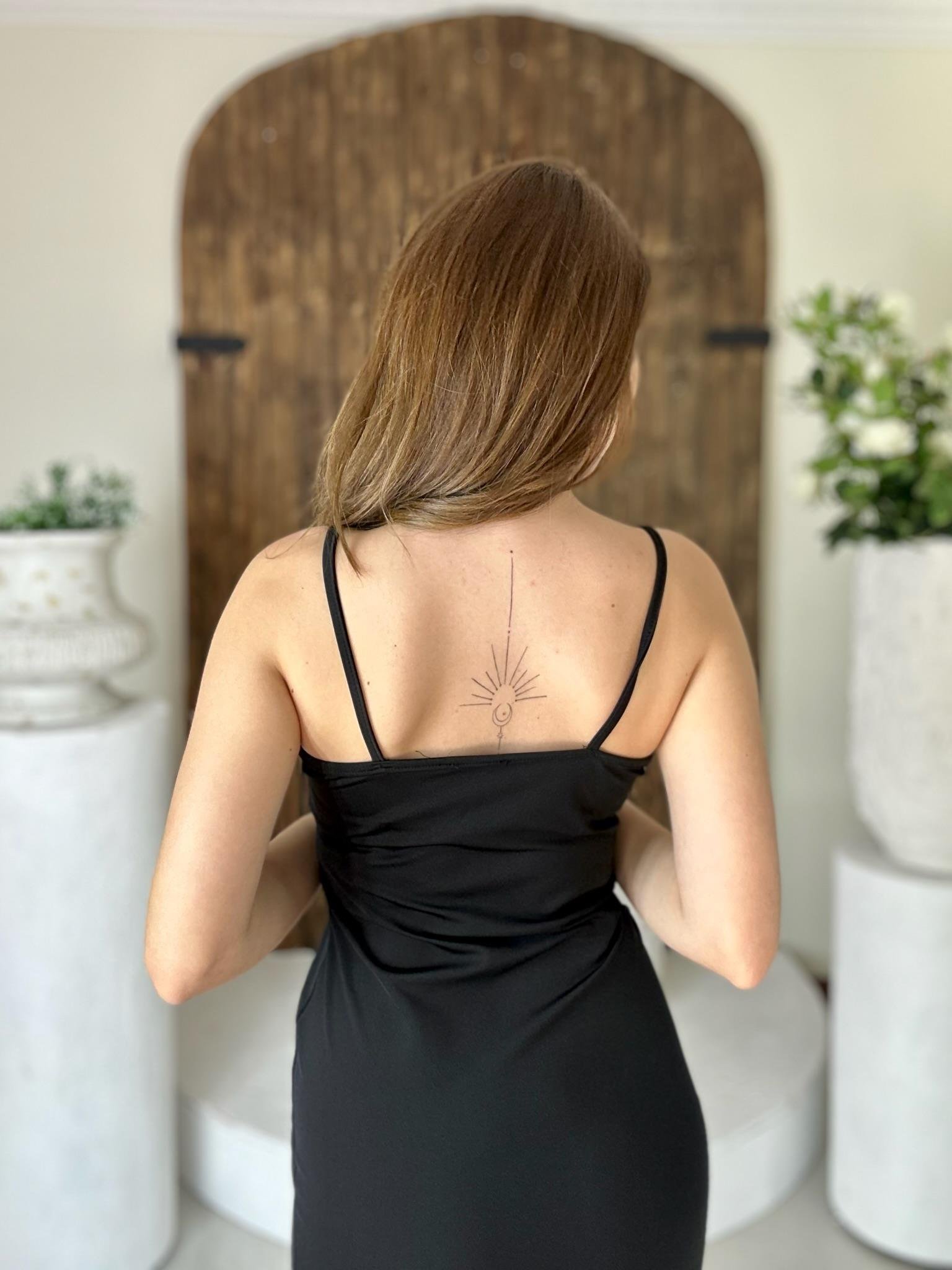 Örme Crep Askılı Elbise & Ekose Desen Dalgıç Ceket İkili Takım