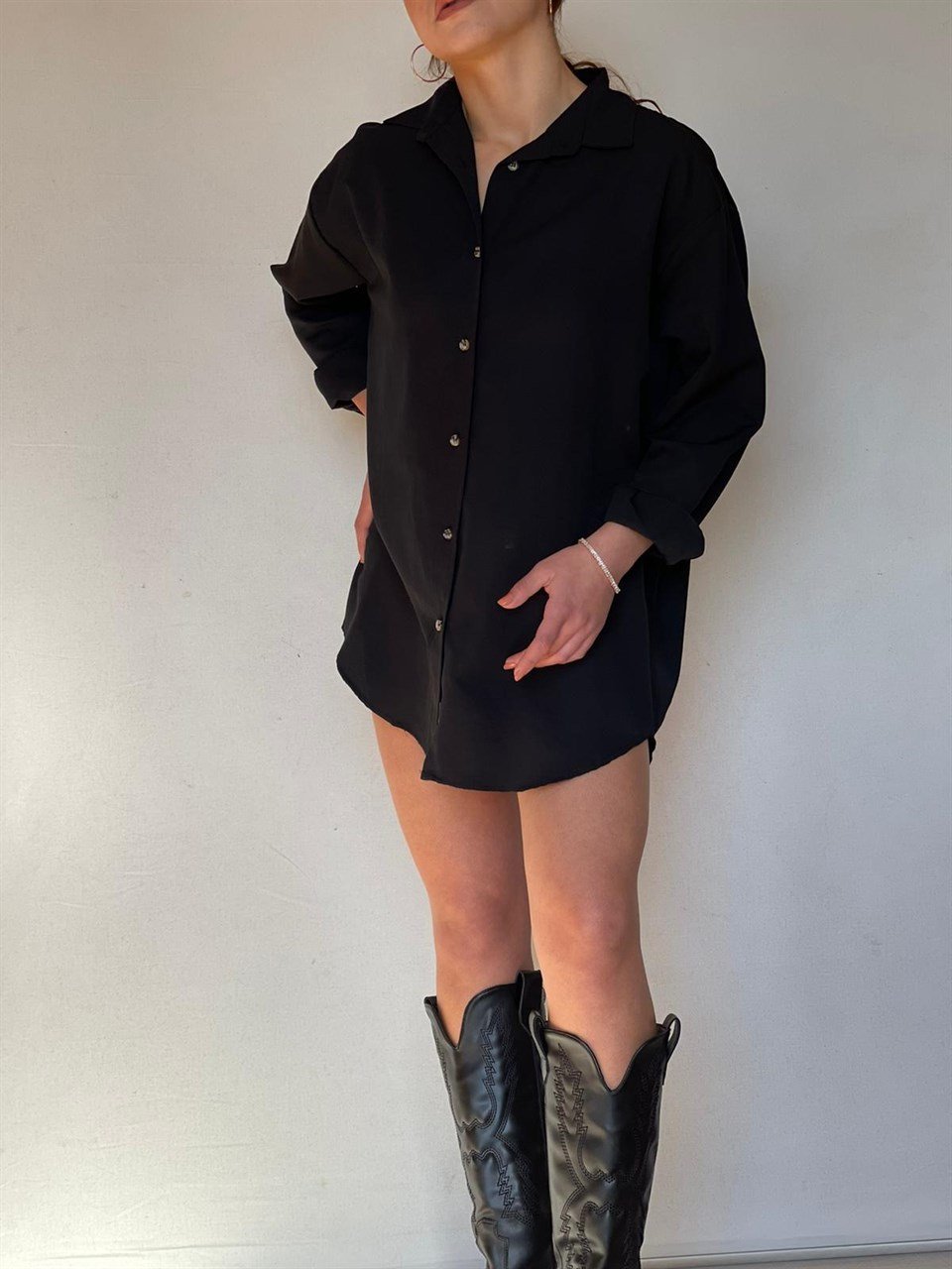 Oversize Basic Poplin Kumaş Gömlek