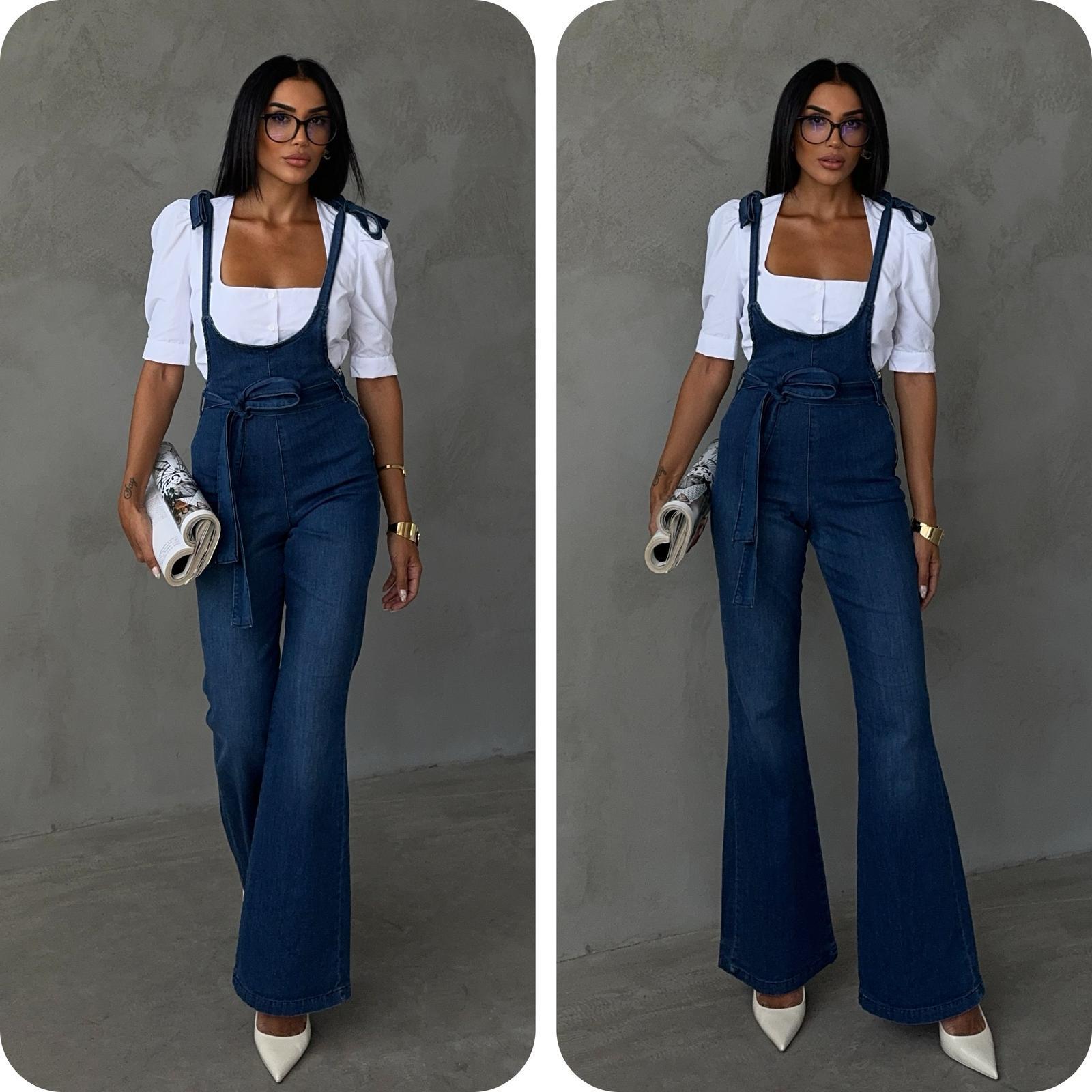 Poplin Gömlek Jean Salopet İkili Takım