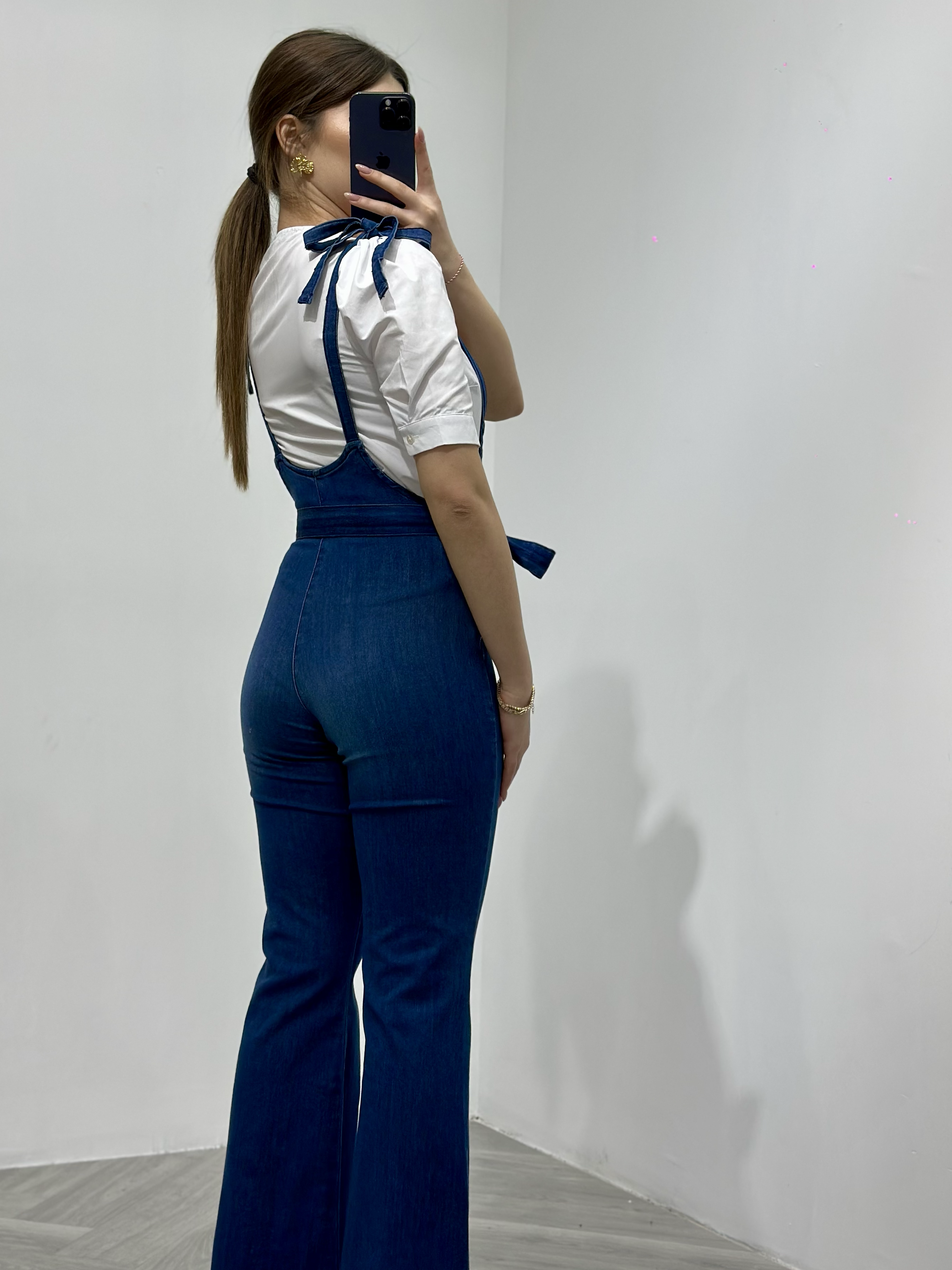 Poplin Gömlek Jean Salopet İkili Takım